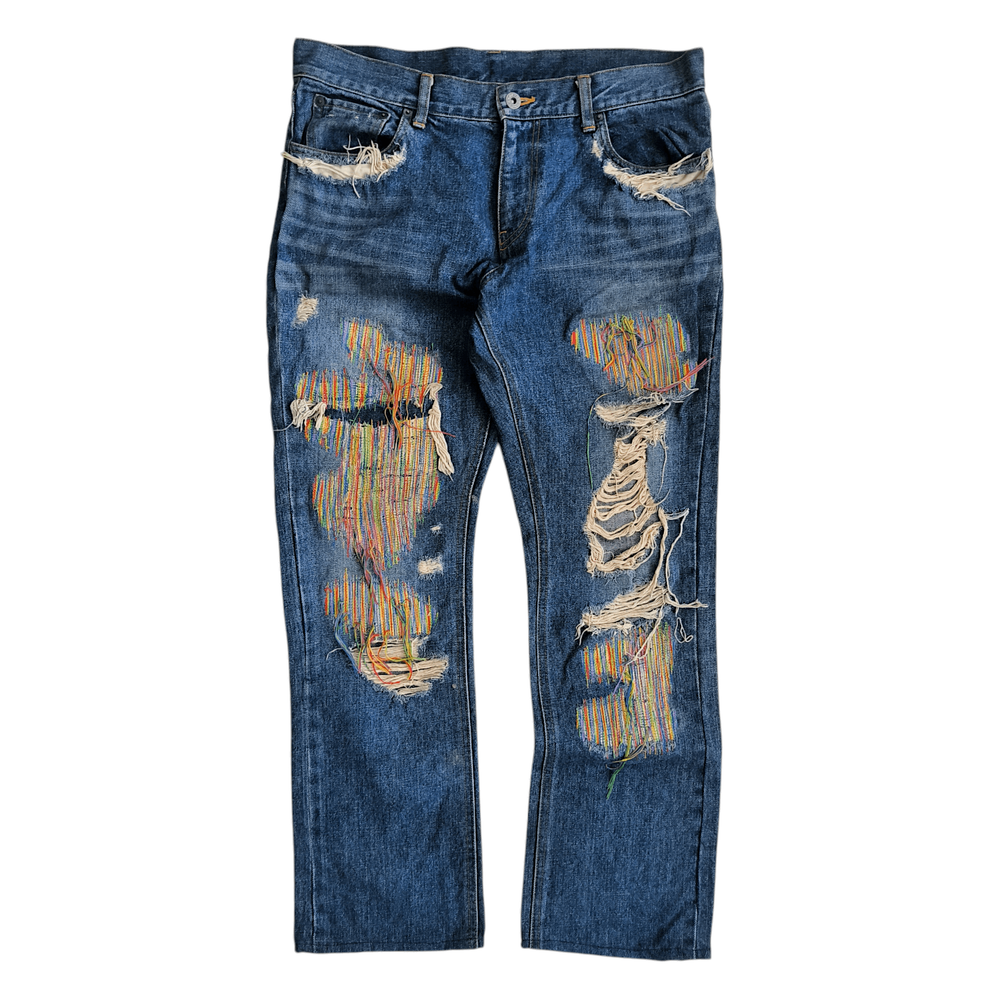 Japanese Brand Vintage 2000s Random Production Japan Distressed Jeans Size US 32 / EU 48 - 1 Thumbnail