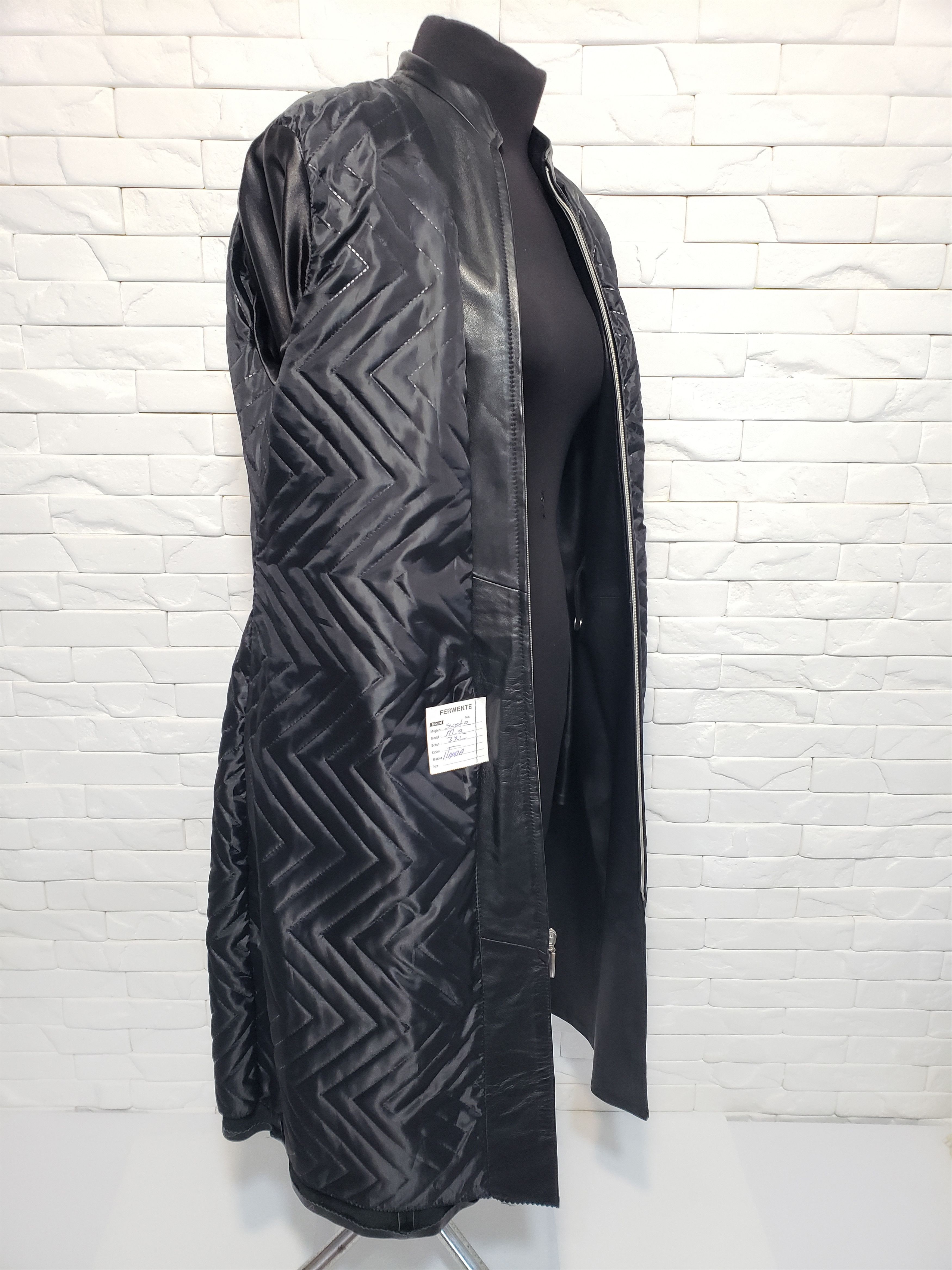 Genuine Leather Women black leather raincoat. Size XL / US 12-14 / IT 48-50 - 9 Thumbnail