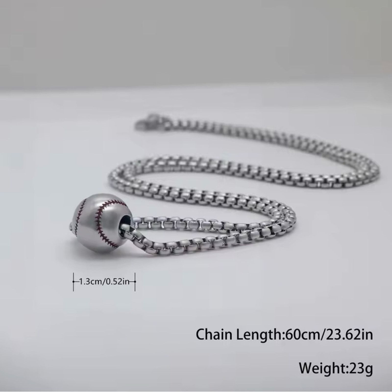 Other Stainless Steel Baseball Necklace for Men Women Gold 24” Size ONE SIZE - 2 Thumbnail