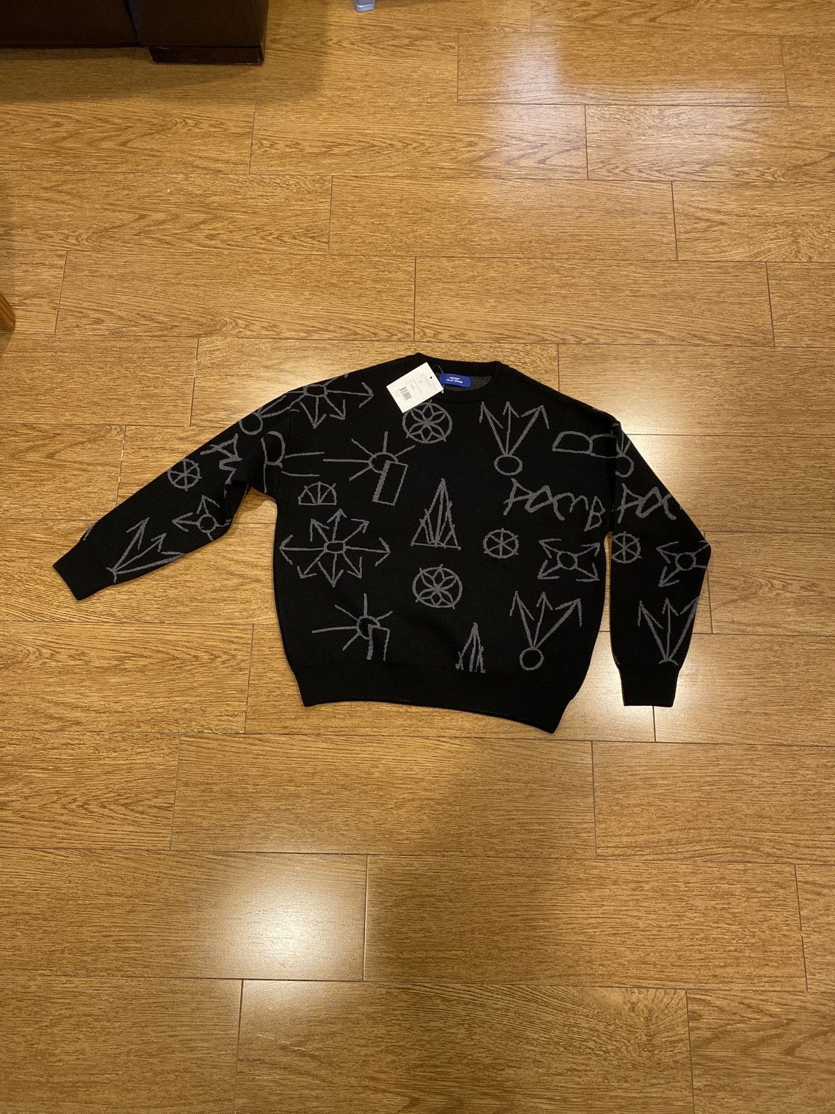 Gosha Rubchinskiy patchwork wool blend knit | Grailed