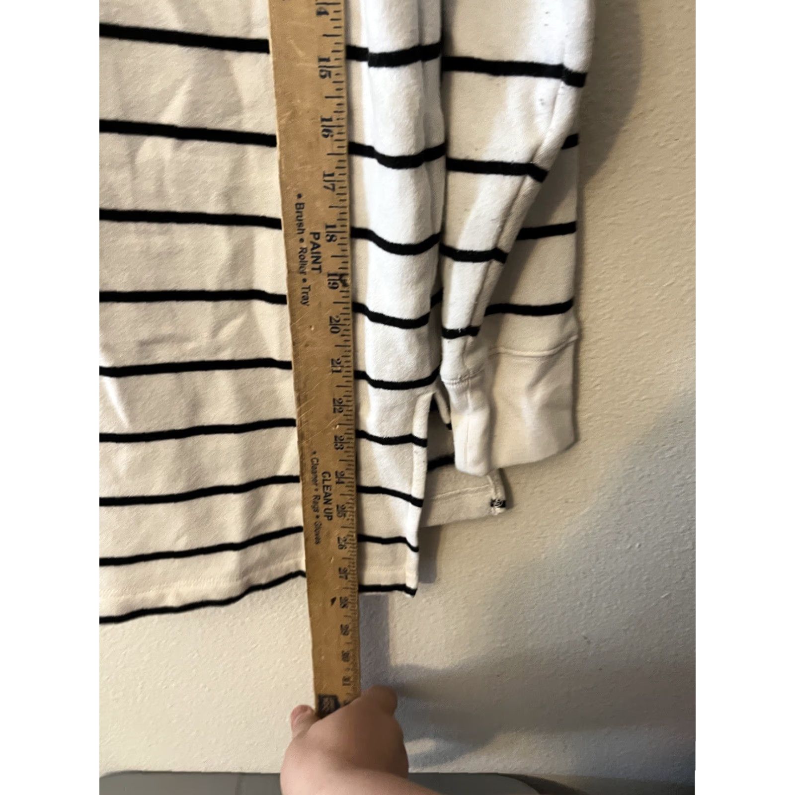 J.Crew VINTAGE J.CREW Striped Wide Button-Collar Tunic in Cloudspun Fleece Sweater XS Women Size XS / US 0-2 / IT 36-38 - 5 Thumbnail