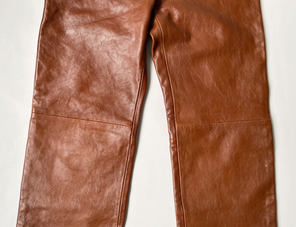 Our Legacy Cognac Leather ‘Biker’ Trousers Size US 30 / EU 46 - 6 Thumbnail