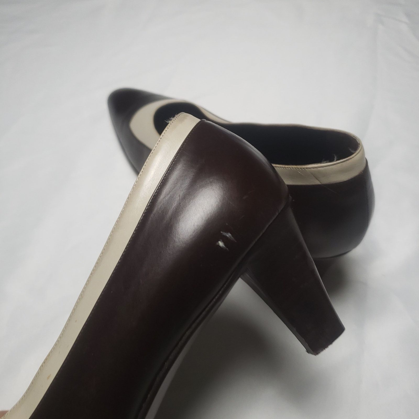 Prada Vintage Prada leather Heels tan and brown Size US 8 / IT 38 - 15 Thumbnail