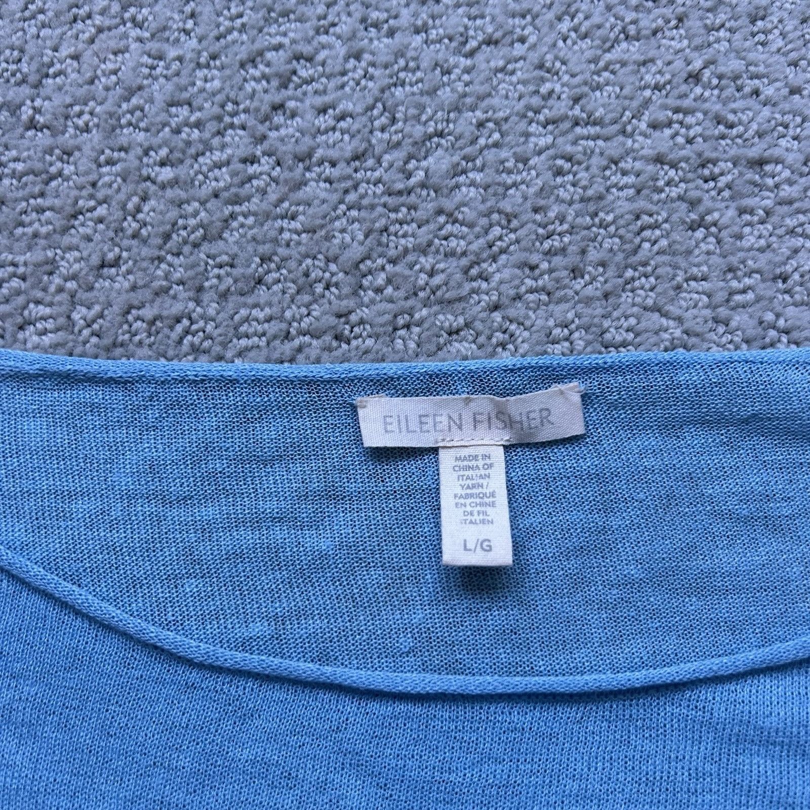 Eileen Fisher Eileen Fisher Light Blue Linen Blend Long Sleeve Pullover Sw Size L / US 10 / IT 46 - 7 Thumbnail