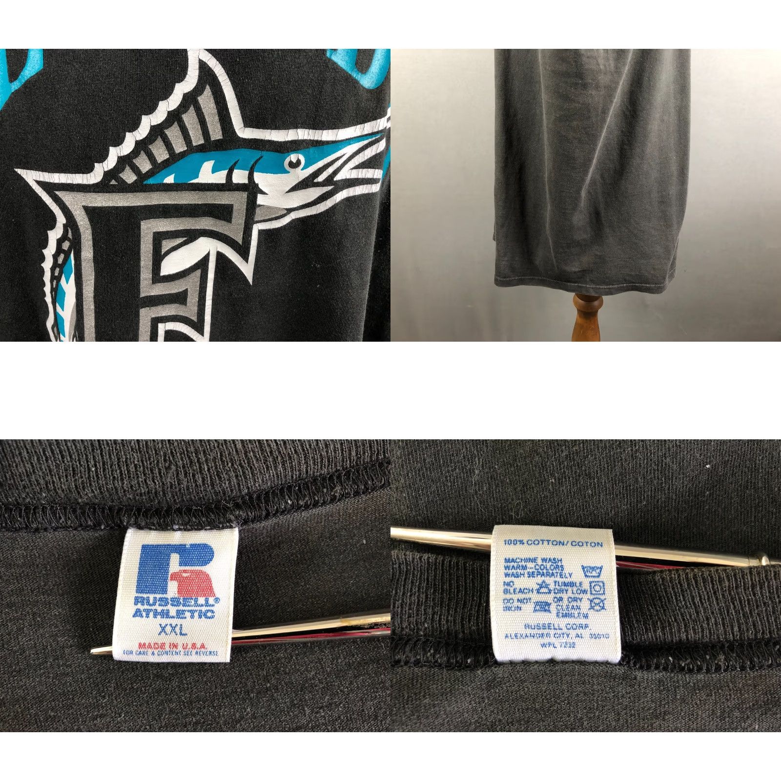 Russell Athletic Russell Athletic Men's Florida Marlins T-Shirt XXL Black Cotton Printed Size US XXL / EU 58 / 5 - 8 Thumbnail