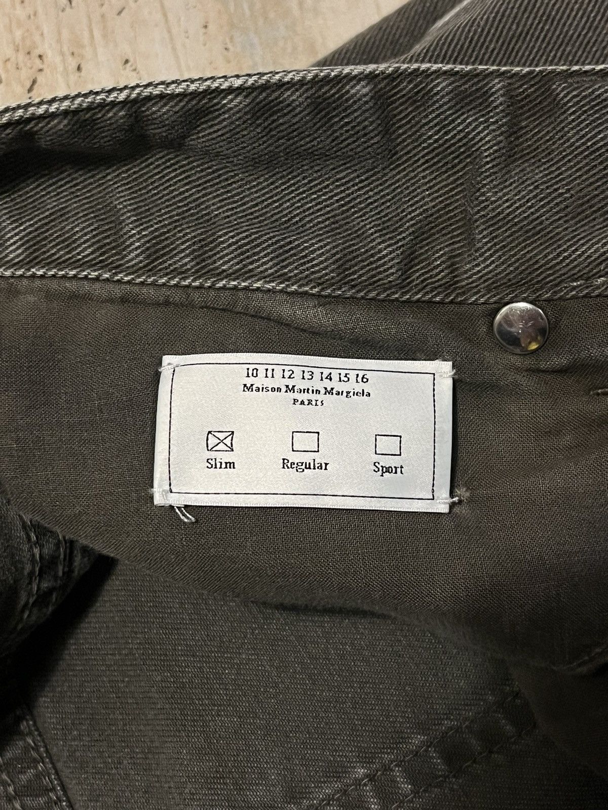 Maison Margiela Maison Martin Margiela F/W 15 Khaki Denim Jeans Tapered fit Size US 32 / EU 48 - 12 Thumbnail