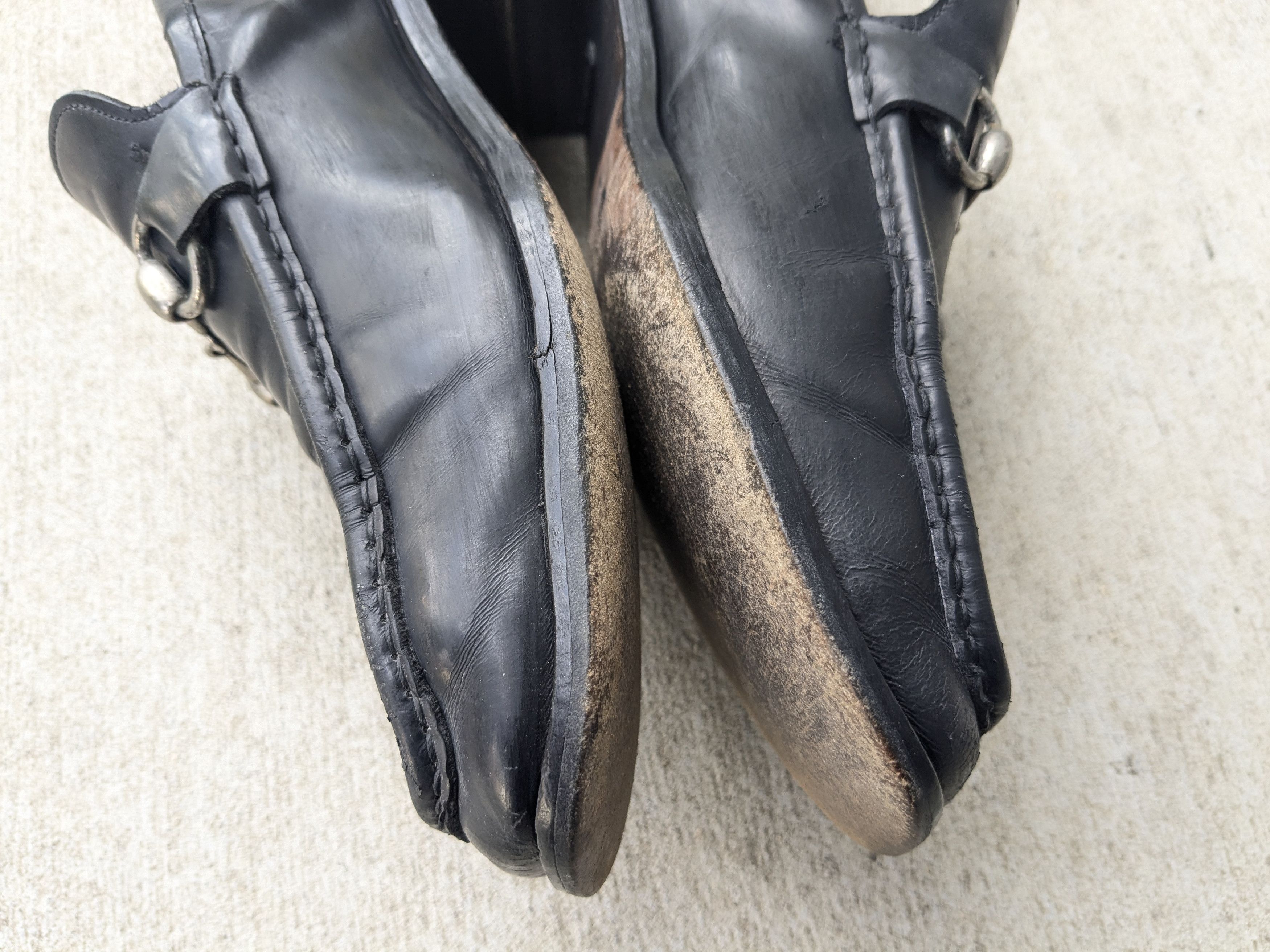 Gucci × Vintage Gucci Horsebit Loafers Black 9 D Leather Italy Slip On Size US 9 / EU 42 - 9 Thumbnail