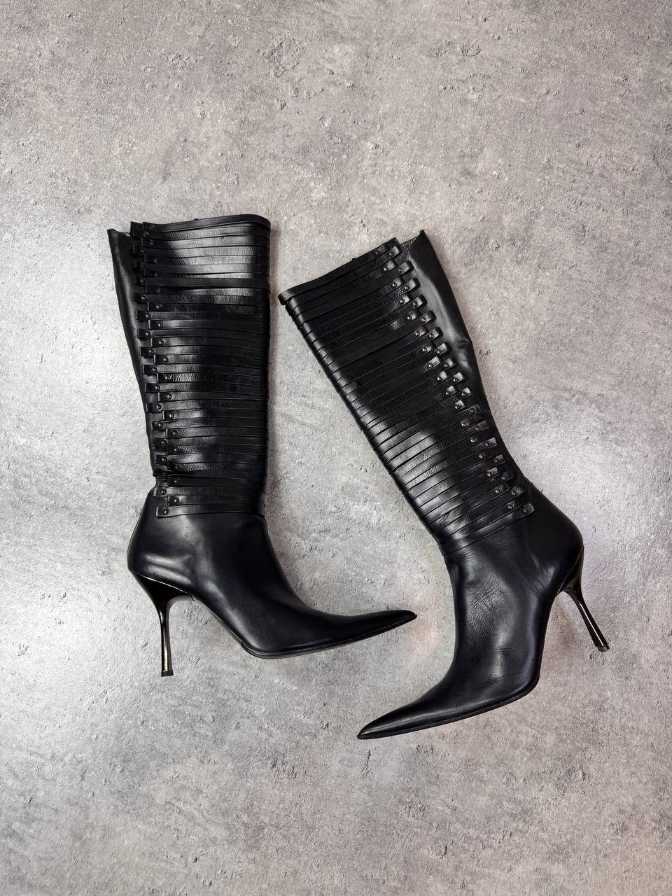 Avant Garde Romanelli Avant-Garde Leather High Heel Shoes Gothic Boots  Eu 41 in Black, Women's (Size 10.5)
