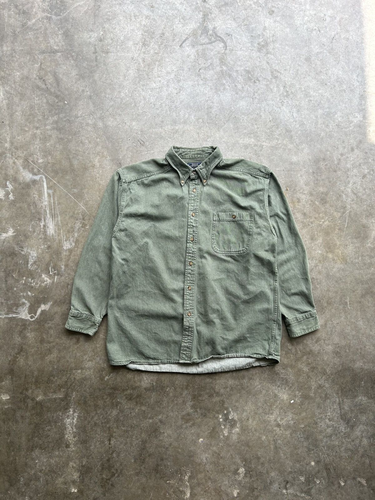 Great Northwest × Vintage Vintage 90s Green Denim Button Up Size US XL / EU 56 / 4 - 1 Thumbnail