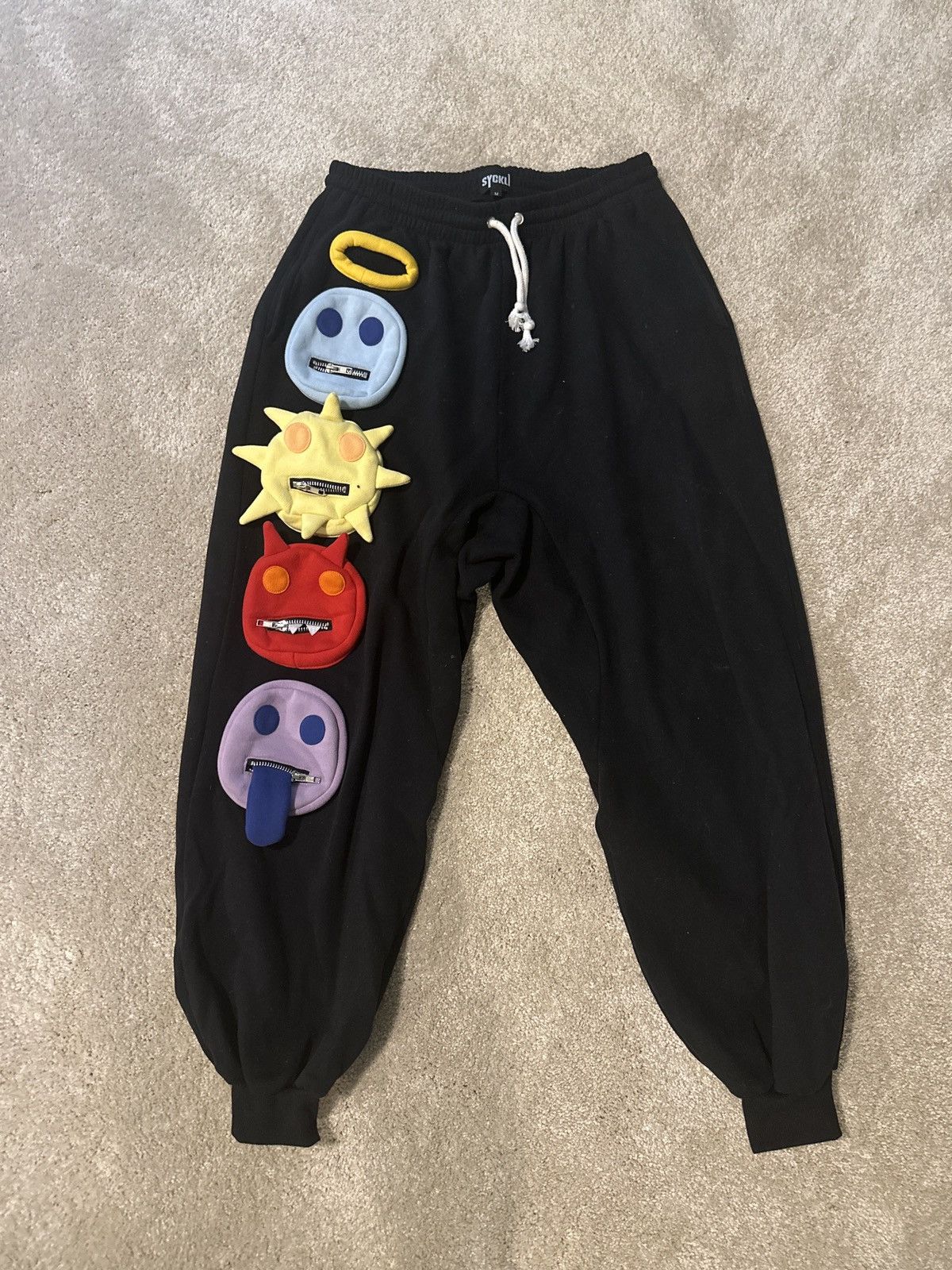 Other Syckli Edward Skeletrix Black Multi Face Sweatpant Read Desc Size US 34 / EU 50 - 1 Thumbnail