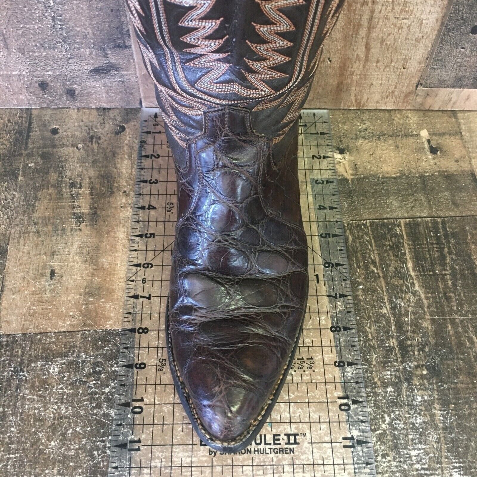 Vintage Cowtown Vintage Alligator Brown Cowboy Boots Mens 7.5 D Size US 7.5 / EU 40-41 - 3 Thumbnail