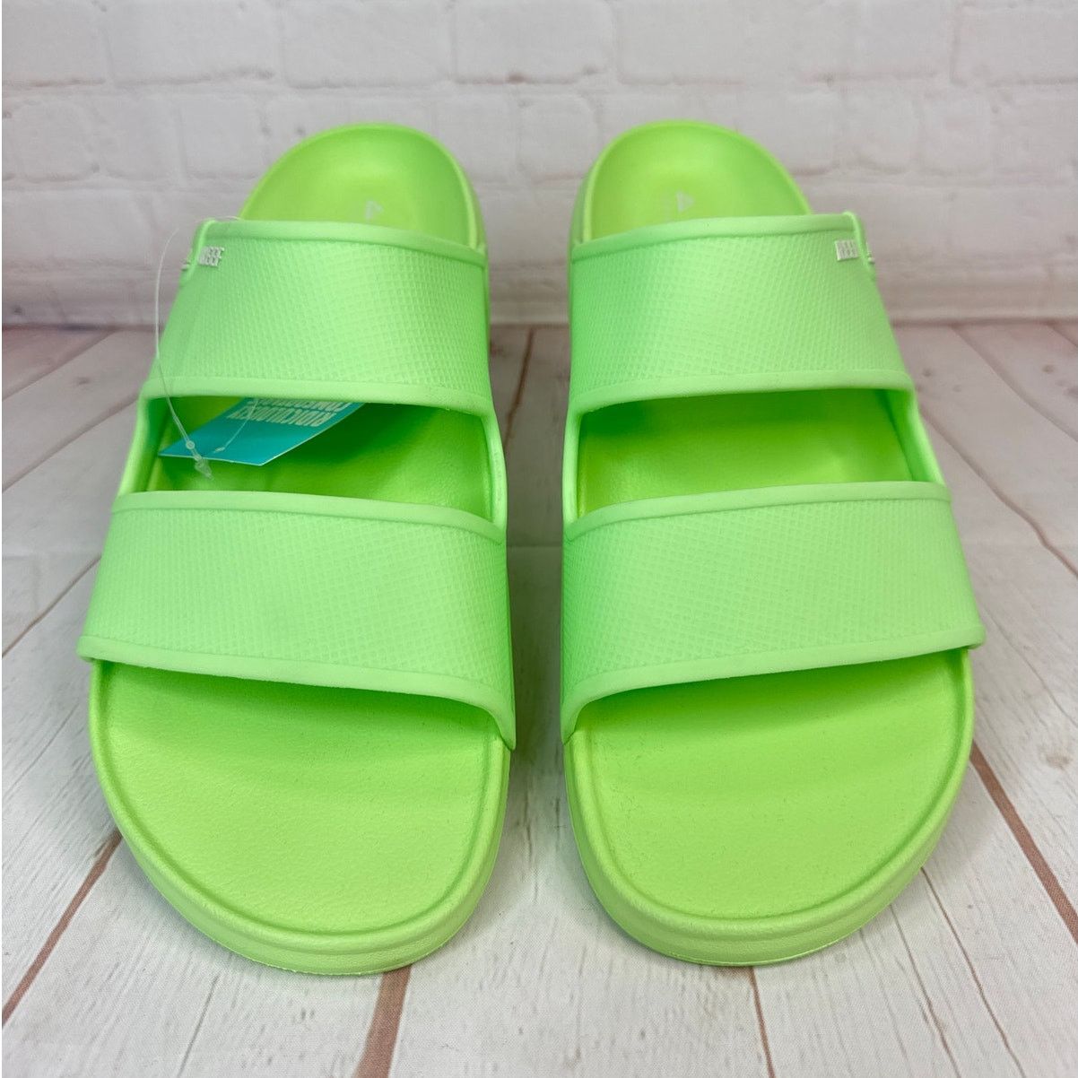 REEF Reef Oasis Double Up Lime Cushioned Water Friendly Slides Size US 13 / EU 46 - 6 Thumbnail