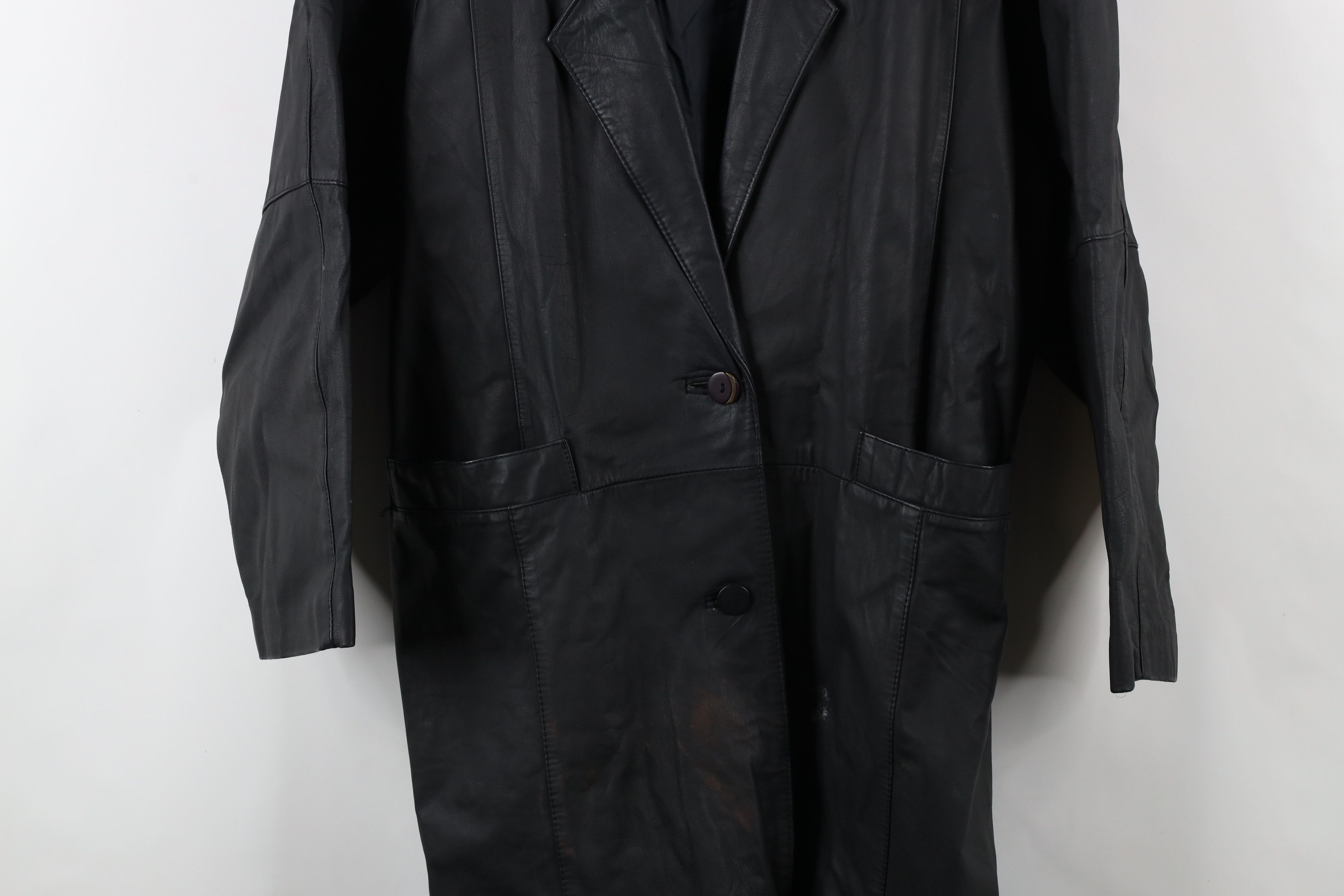 Vintage Vintage 90s Streetwear Goth Leather Trench Coat Jacket Size M / US 6-8 / IT 42-44 - 3 Thumbnail