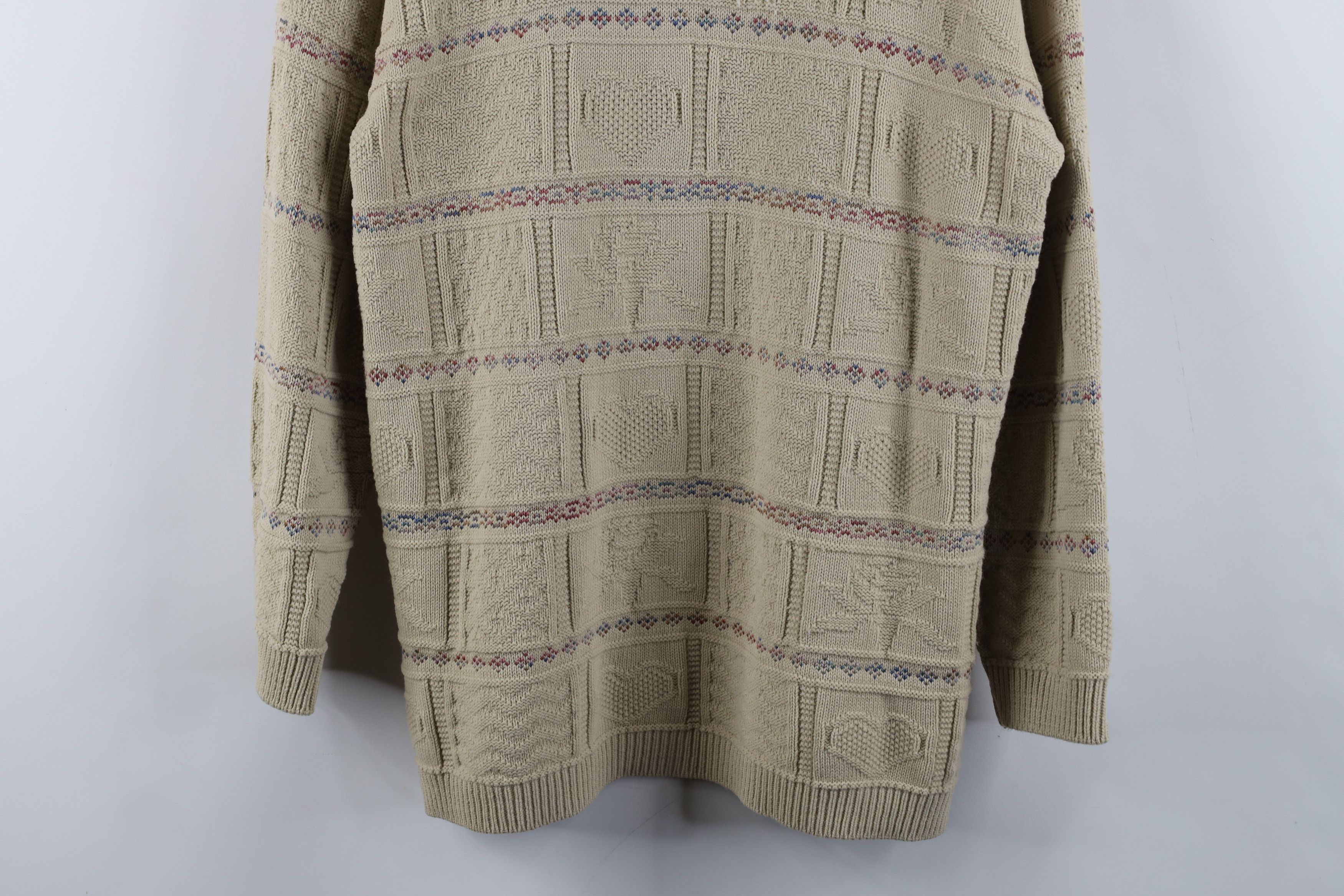 Vintage Vintage 90s Streetwear Heart Flower Knit Tunic Sweater Size S / US 4 / IT 40 - 3 Thumbnail