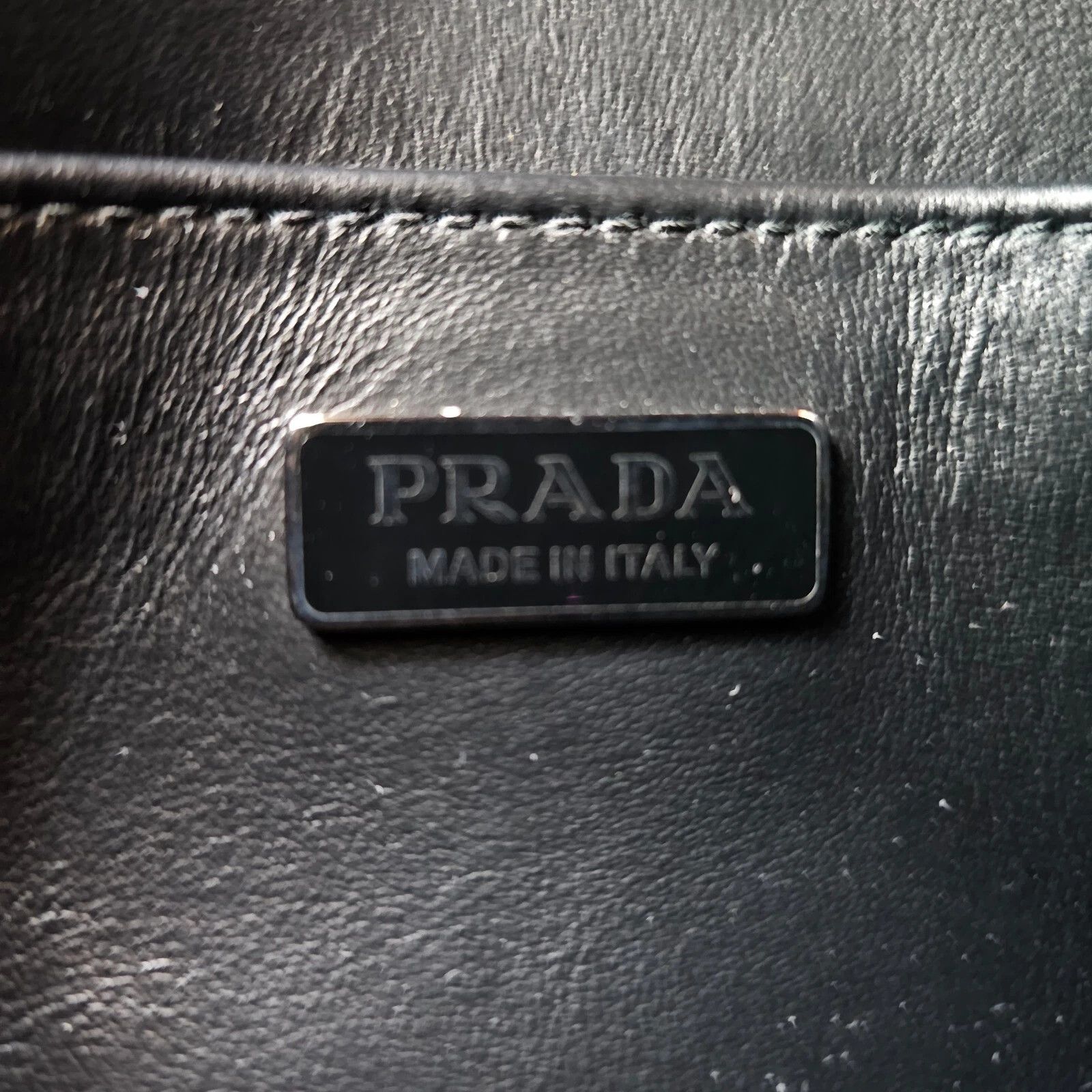 Prada PRADA Cleo Medium Black Brushed Leather Shoulder Bag Size ONE SIZE - 6 Thumbnail