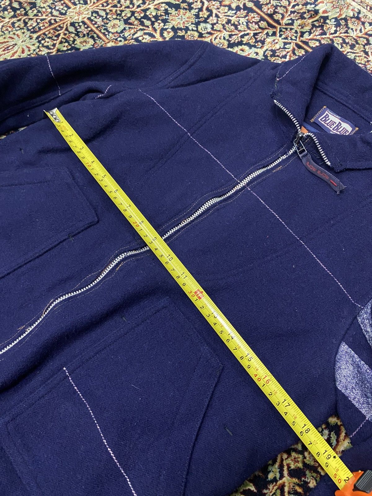 Blue Blue Japan × Indigo × Kapital Blue Blue Raw Seams Salvedge Wool Biker Jacket Size US XS / EU 42 / 0 - 11 Thumbnail