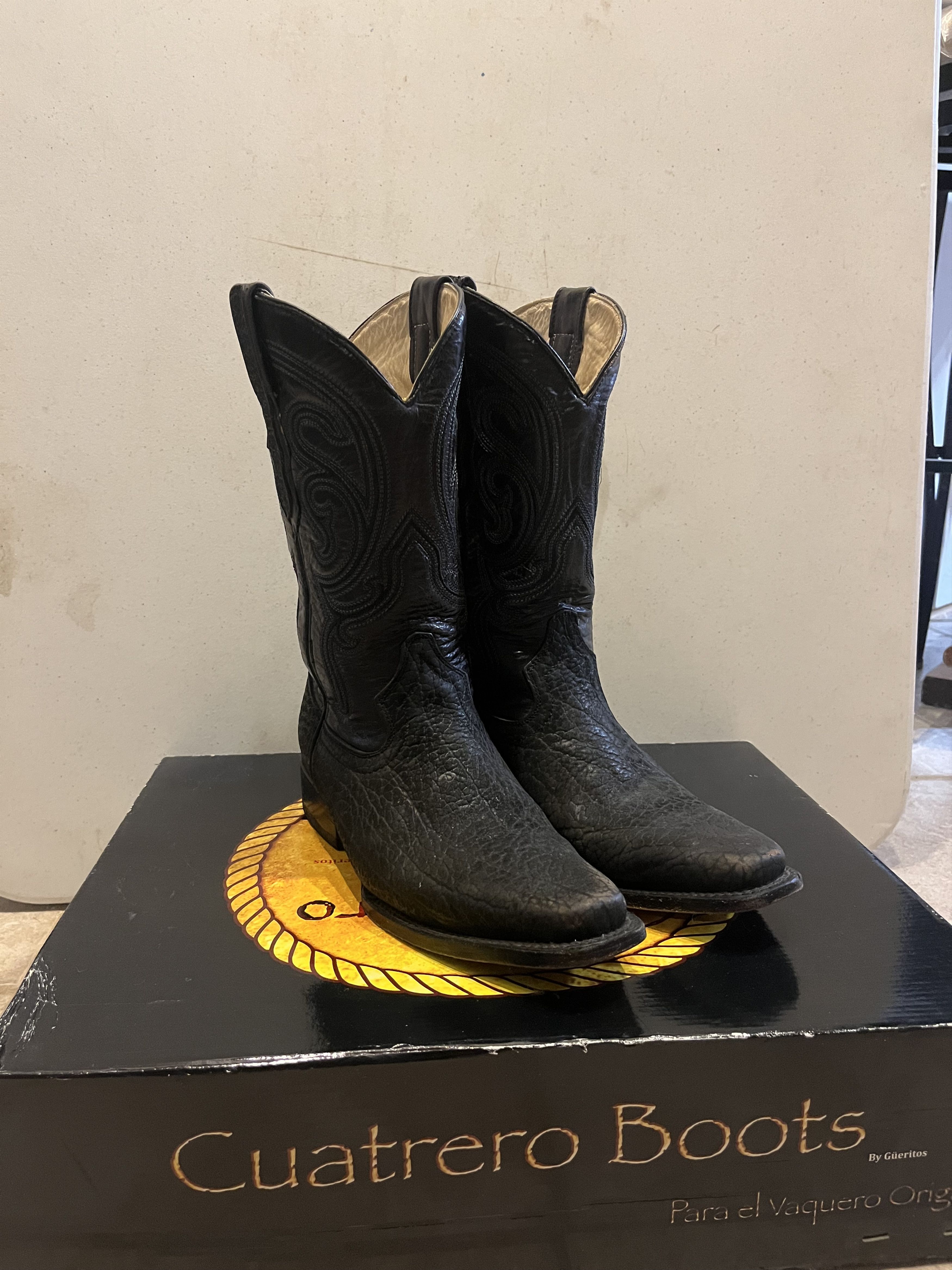 Other Black Leather Cowboy Boots Size US 8 / EU 41 - 2 Thumbnail