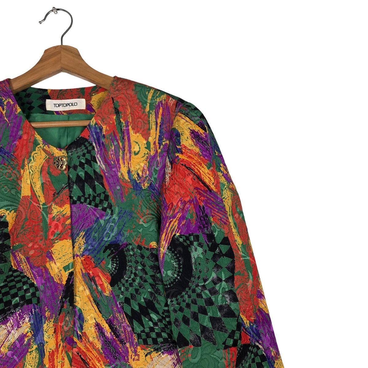 Japanese Brand VINTAGE COLOURFULL JACKET ART DESIGN TOPTOPOLO ISSEY MIYAKE Size US M / EU 48-50 / 2 - 4 Thumbnail