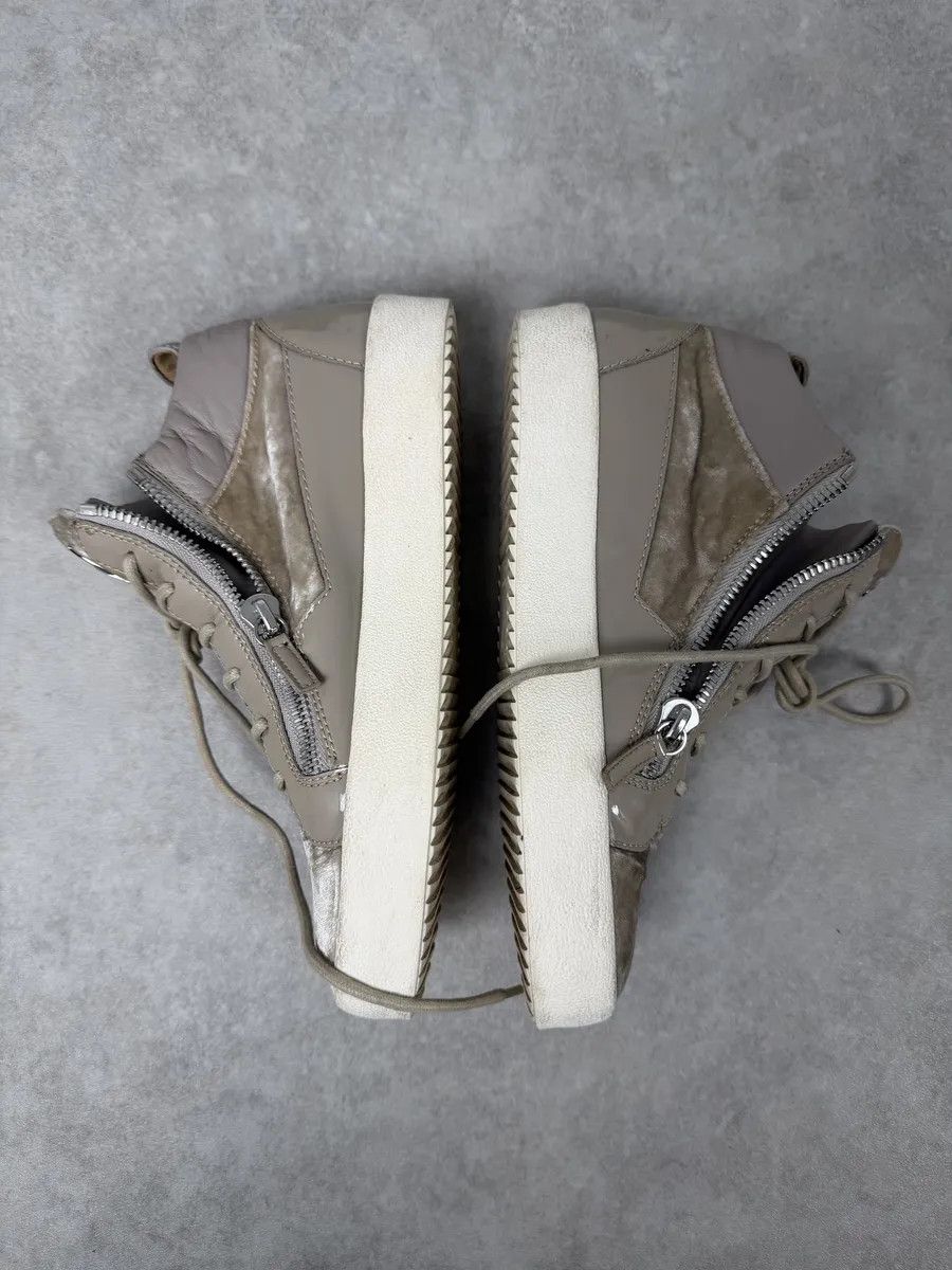 Giuseppe Zanotti Giuseppe Zanotti Beige Velvet High Sneakers Size US 8 / EU 41 - 8 Thumbnail