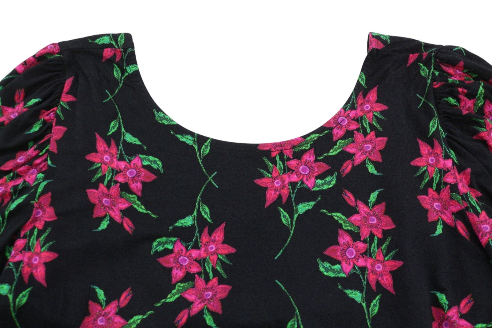 Desigual TS KIM XL Black Floral Open Back Blouse 88940 Size XL / US 12-14 / IT 48-50 - 5 Thumbnail