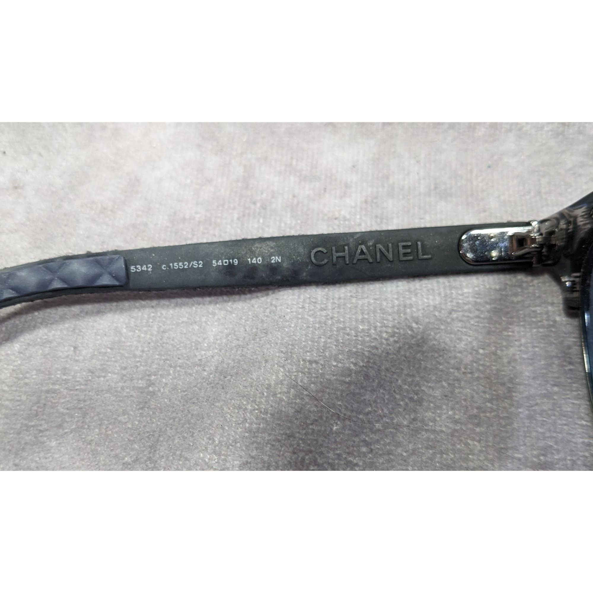 Chanel Chanel Blue Quilted Sunglasses 5342 .1552/52 Made In Italy Size ONE SIZE - 7 Thumbnail