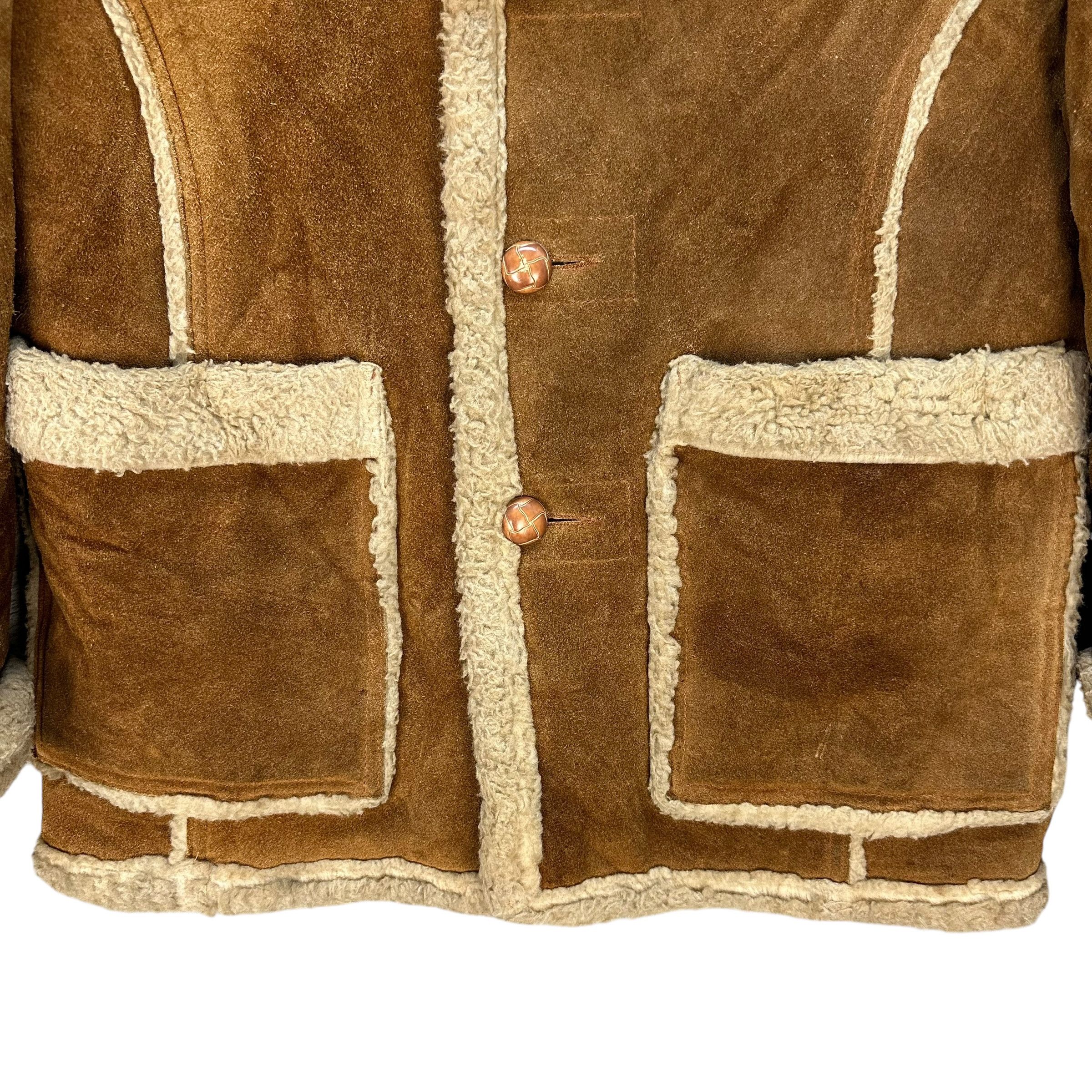 Vintage Vintage GENUINE SPLIT COWHIDE Sherpa Jacket #A77-1873 Size US M / EU 48-50 / 2 - 3 Thumbnail