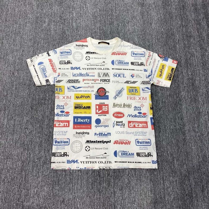 Louis Vuitton White short sleeve printed with advertising l