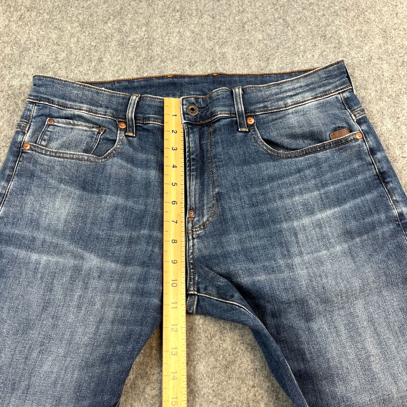 G-Star G-Star Mens Jeans Slim Skinny 36 30 Mid Wash Blue Whiskers Stretch Revend Jeans Men 36 Slim Mid Blue 5-Pocket Theme Stars Size US 36 / EU 52 - 5 Thumbnail