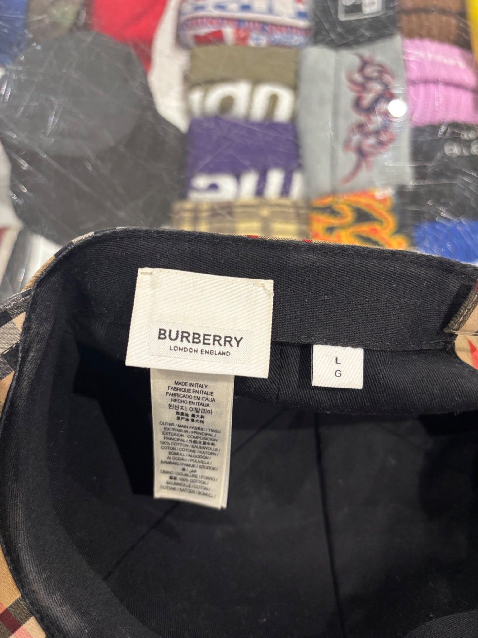 Burberry Burberry TB Logo Check Cap Size ONE SIZE - 4 Thumbnail