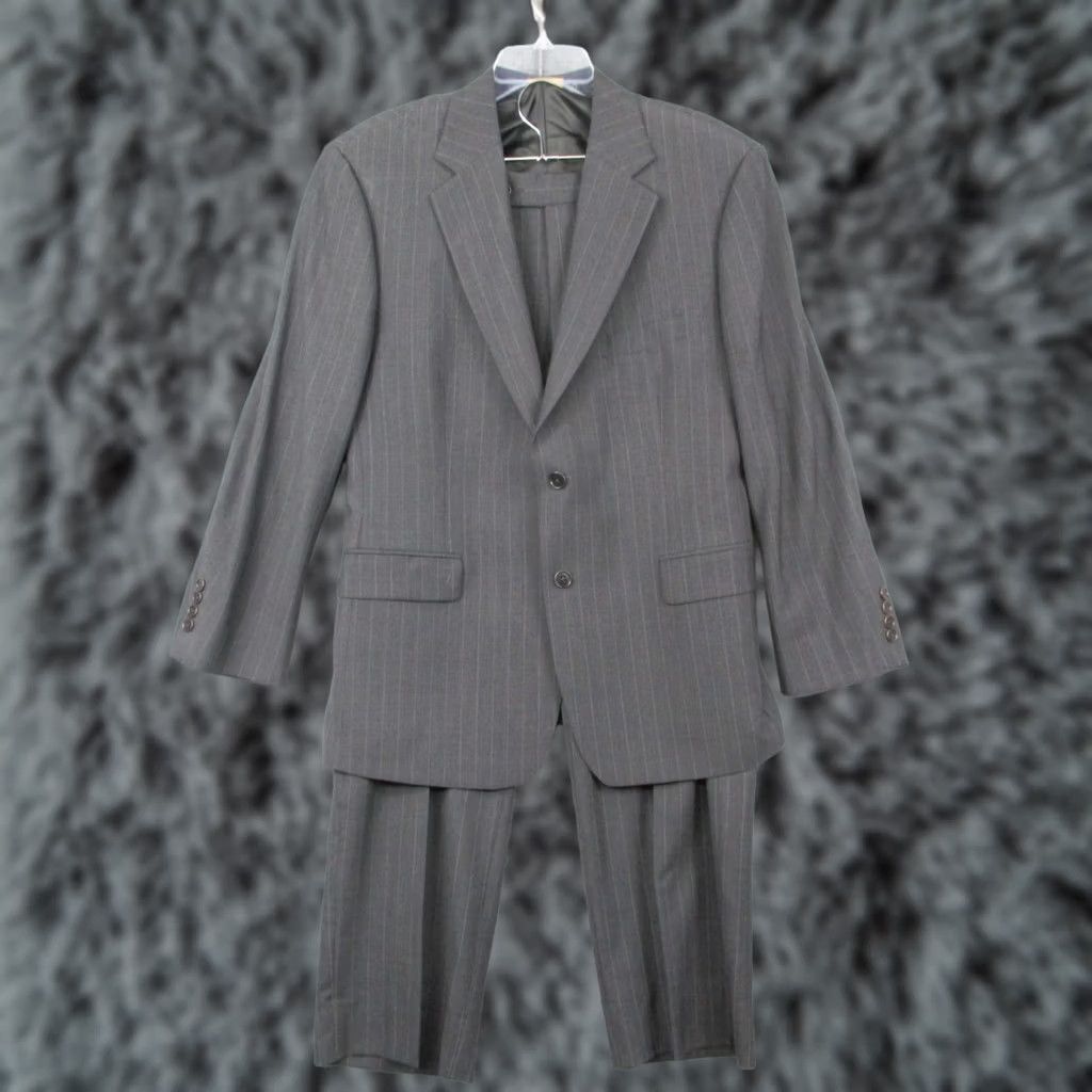Brooks Brothers VINTAGE Brooks Brothers Suit 42 Gray Pinstripe Wool Blend Stretch Mens Size 42R - 1 Thumbnail