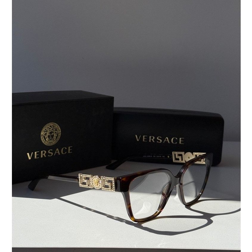 Versace NEW Versace VE3358-B Brown Crystal Strass Oversized Frames Size ONE SIZE - 1 Thumbnail
