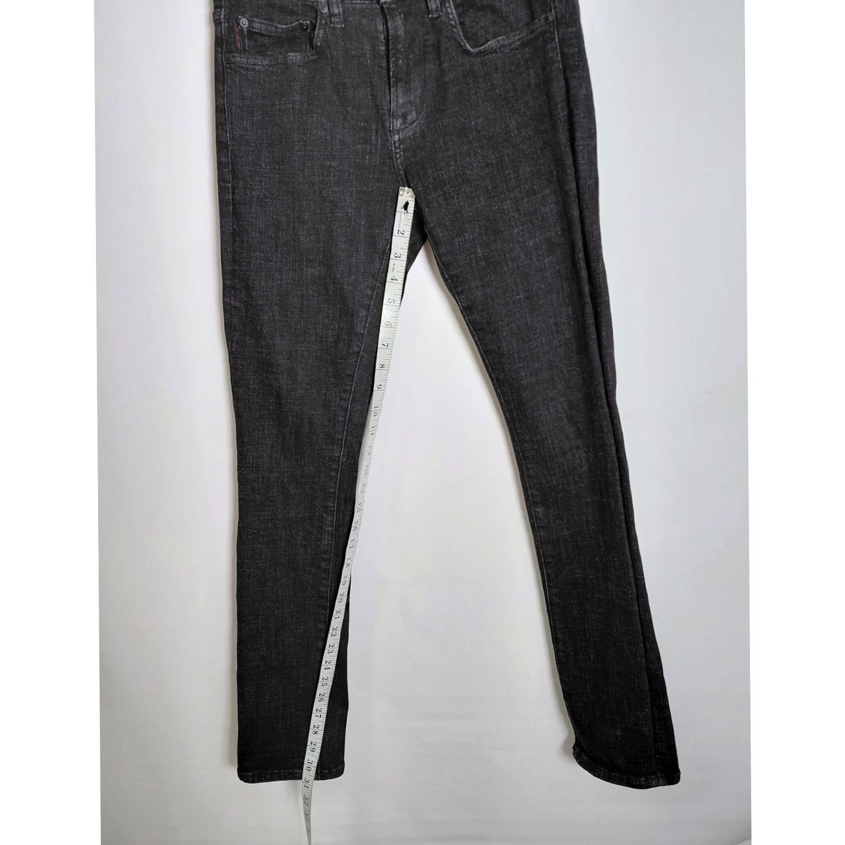 John Varvatos JOHN VARVATOS U.S.A Jeans Wight Skinny Straight Black Men Size 29 31 Inseam Stretch Cotton Blend Button Fly Denim Vintage No Mens Size US 29 - 4 Thumbnail