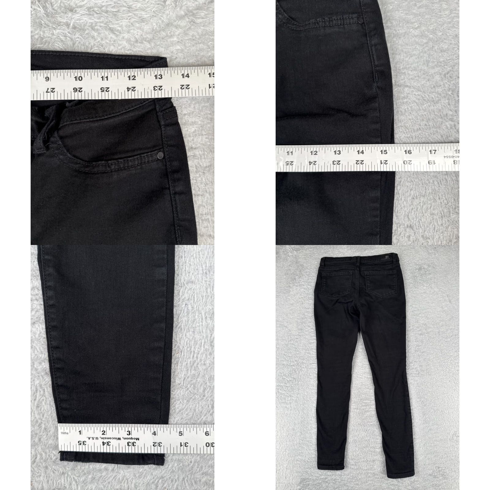 Rsq RSQ Jeans Juniors Black Denim Skinny Low Rise 5 26x27 5-Pocket Design Cotton Blend Medium Wash Jeans Womens Girls Size 27" / US 4 / IT 40 - 9 Thumbnail