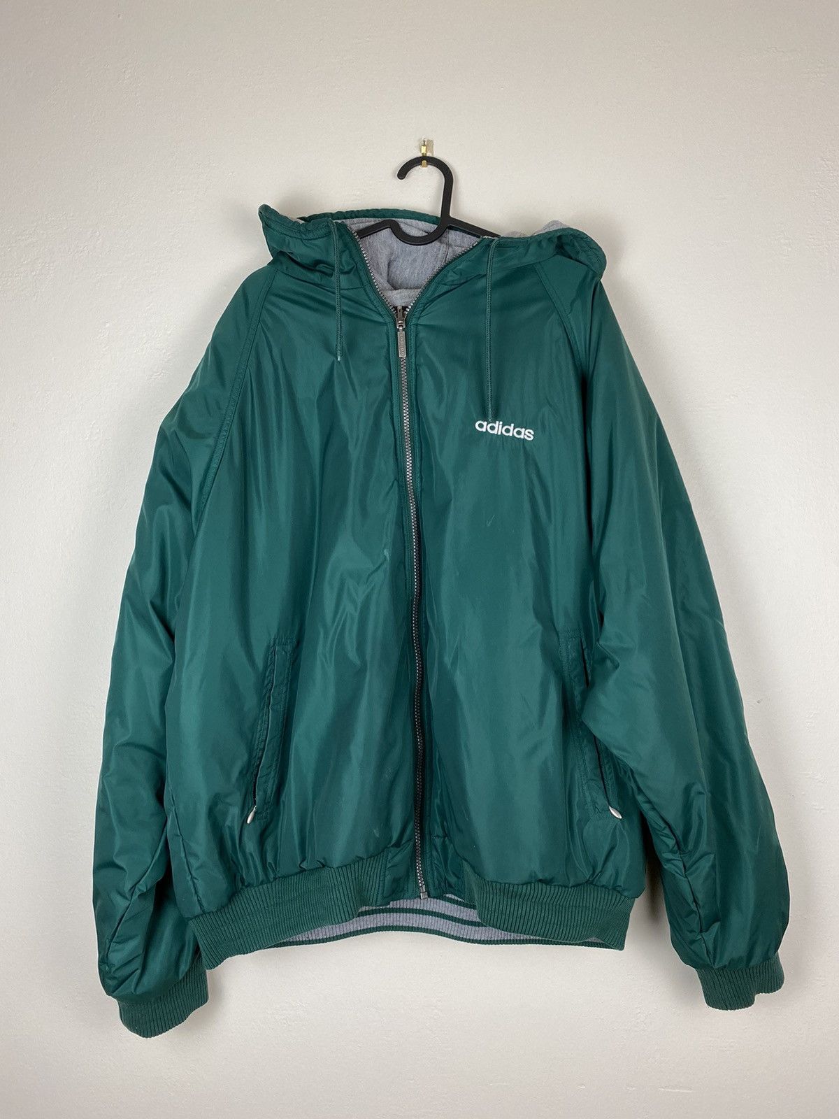 Adidas Vintage 90’s Reversible Adidas Green Zip Up Puffer Jacket Size US XL / EU 56 / 4 - 5 Thumbnail