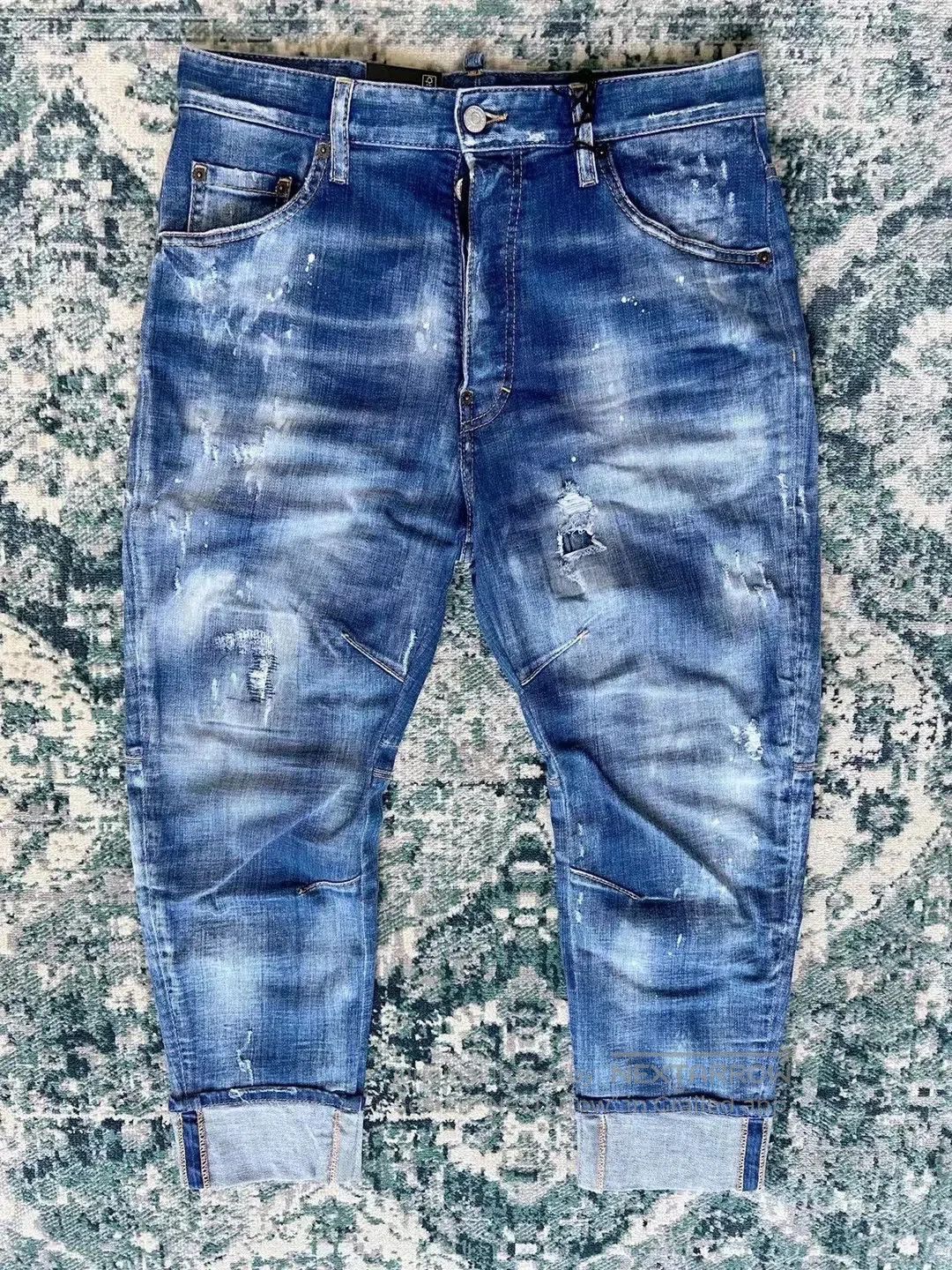 Dsquared2 Dsquared2 Blue Washed Combat Jeans Special Edition. Size US 44 / EU 60 - 1 Thumbnail