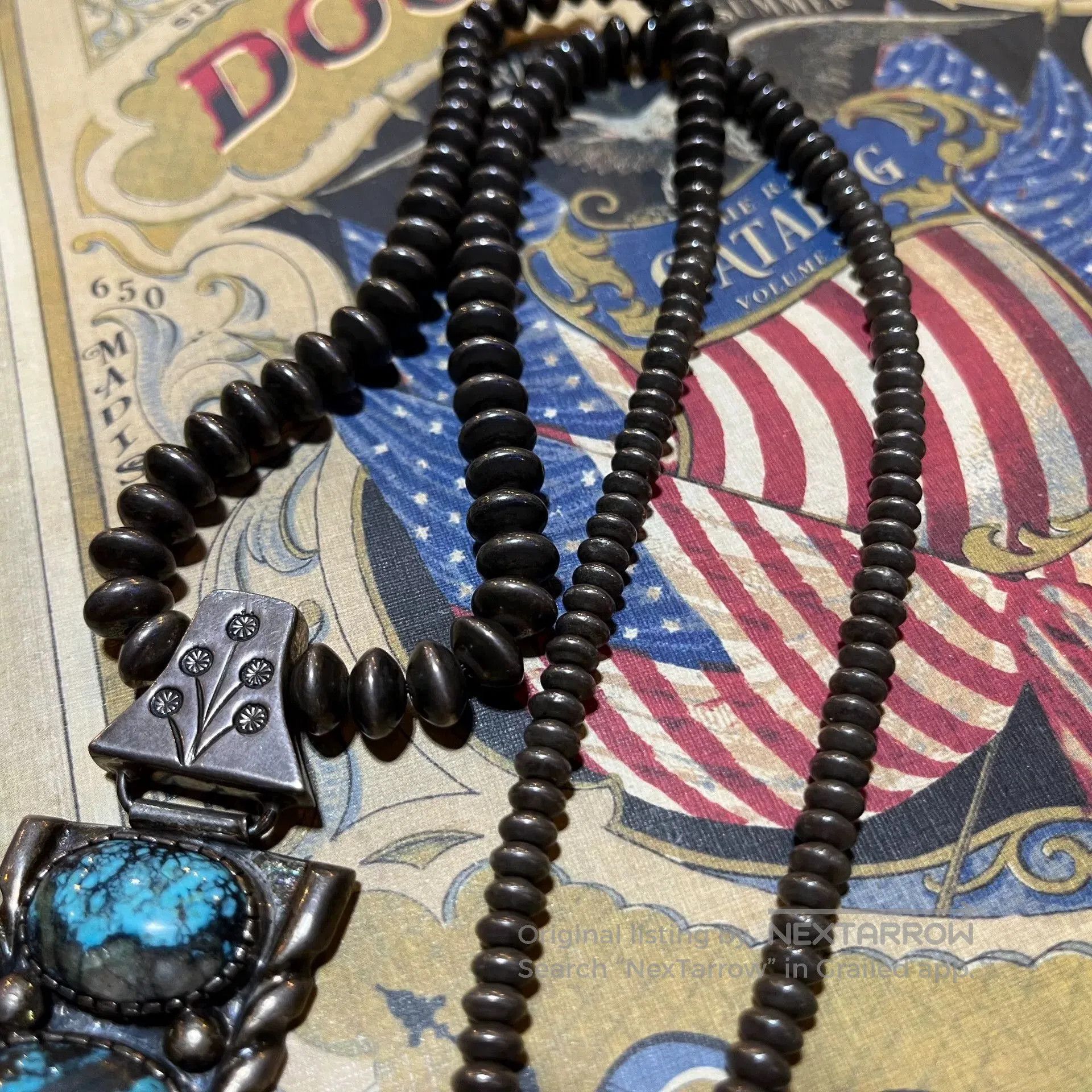 Japanese Brand turquoise silver necklace accessory. Size ONE SIZE - 6 Thumbnail