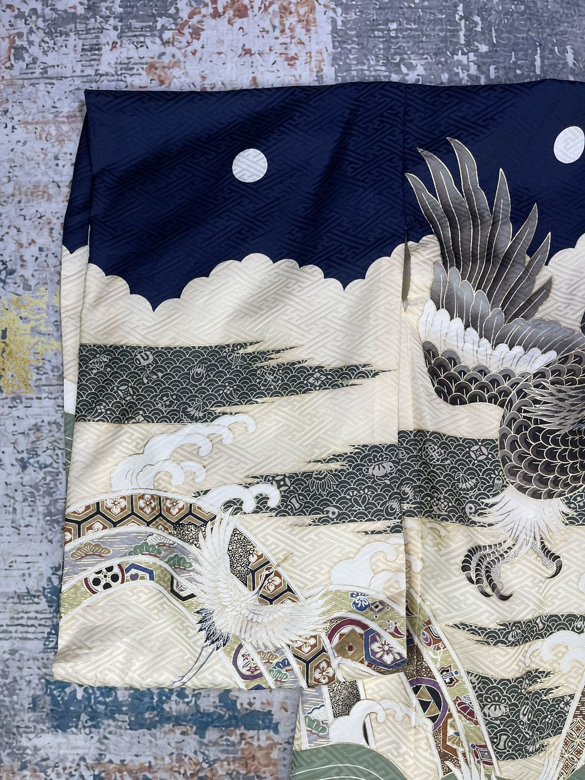 Dragonfly Vintage Japanese Traditional Silk Art Kimono Size S / US 4 / IT 40 - 5 Thumbnail