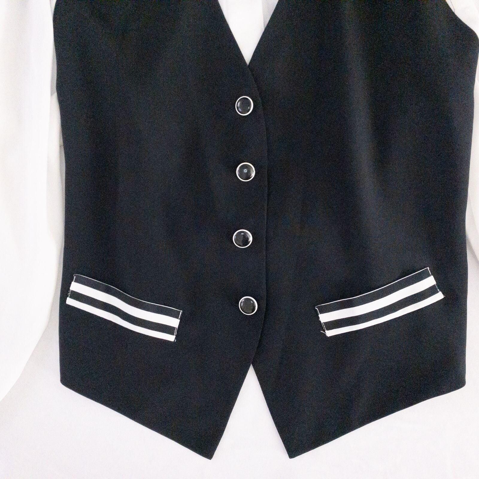 Other Leslie Fay Vintage White Striped Blouse Womens 12 Large Size XL / US 12-14 / IT 48-50 - 3 Thumbnail