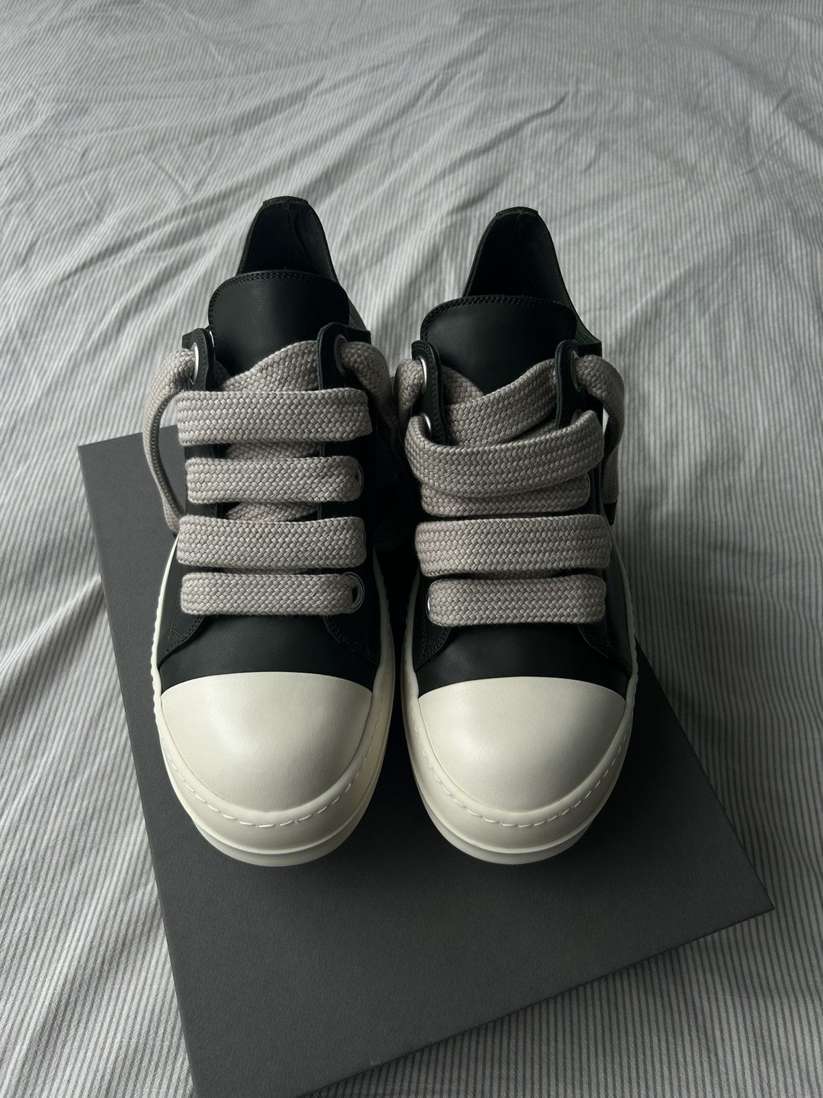 Rick Owens Rick Owens Forest Green Jumbo Lace Leather Sneakers Size US 10.5 / EU 43-44 - 3 Thumbnail