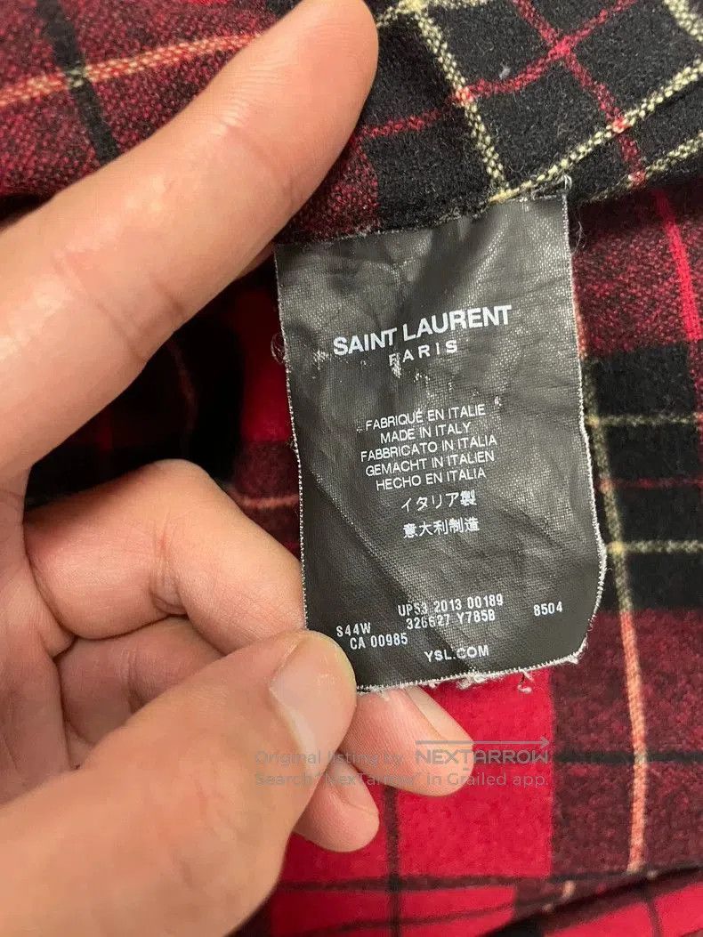 Saint Laurent Paris Saint Laurent Red Black Plaid Wool Shirt. Size US M / EU 48-50 / 2 - 4 Thumbnail