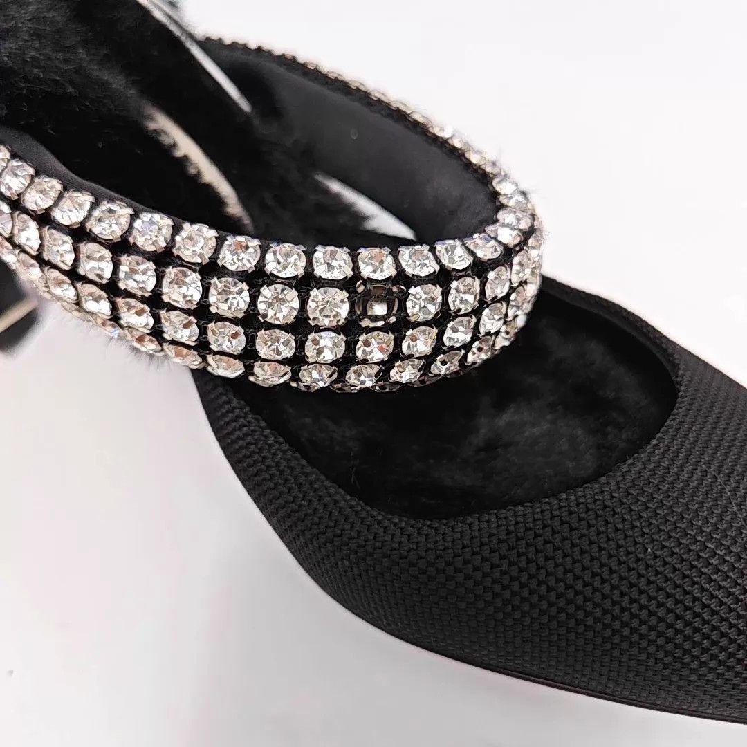 Alexander Wang Alexander Wang Rhinestone Pointed Toe Fur Heels EU 39 Size US 8.5 / IT 38.5 - 4 Thumbnail