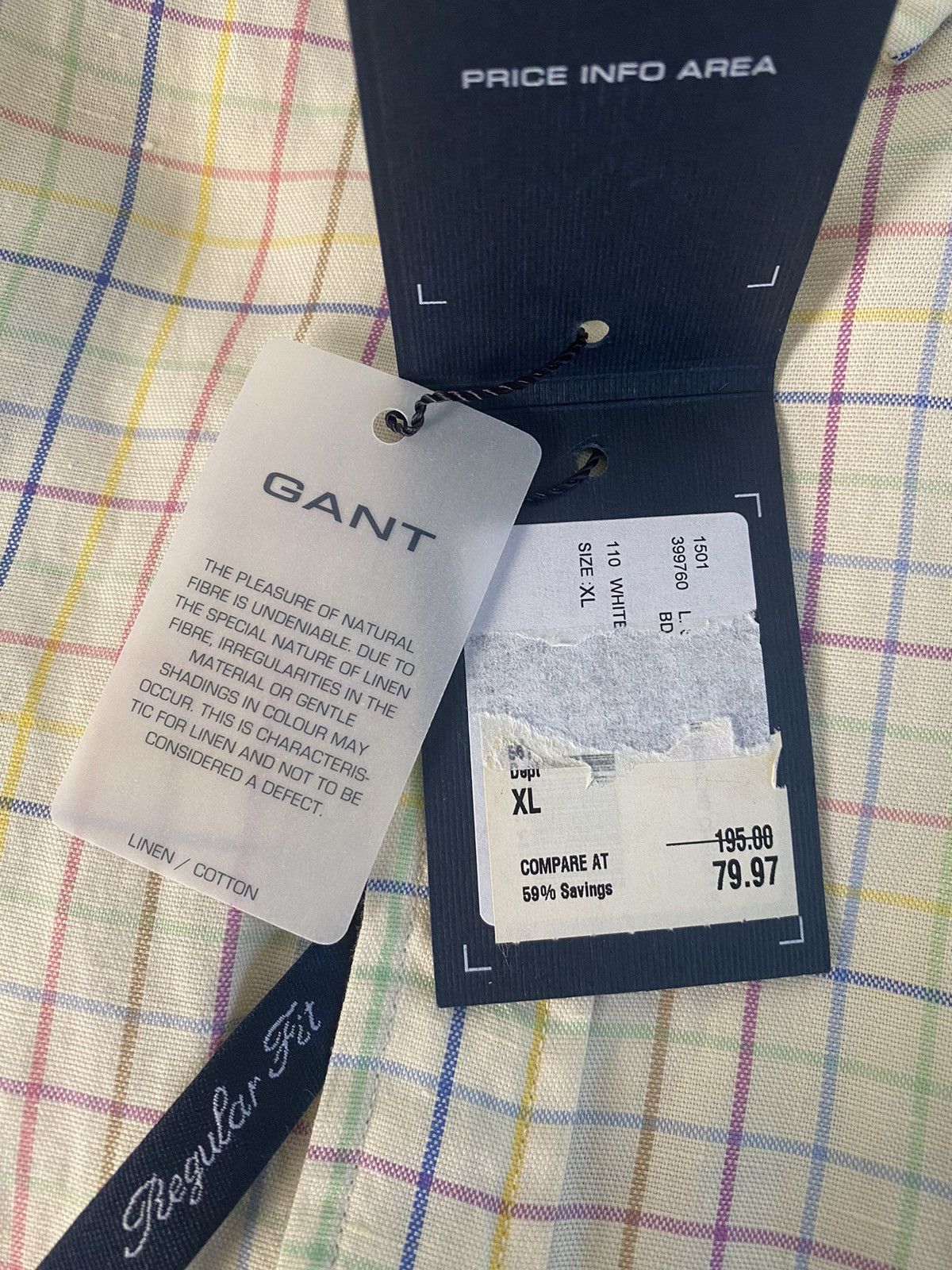 Gant Gant Classic Oxford Sunset Linen XL Regular Fit Button Up Size US XL / EU 56 / 4 - 9 Thumbnail