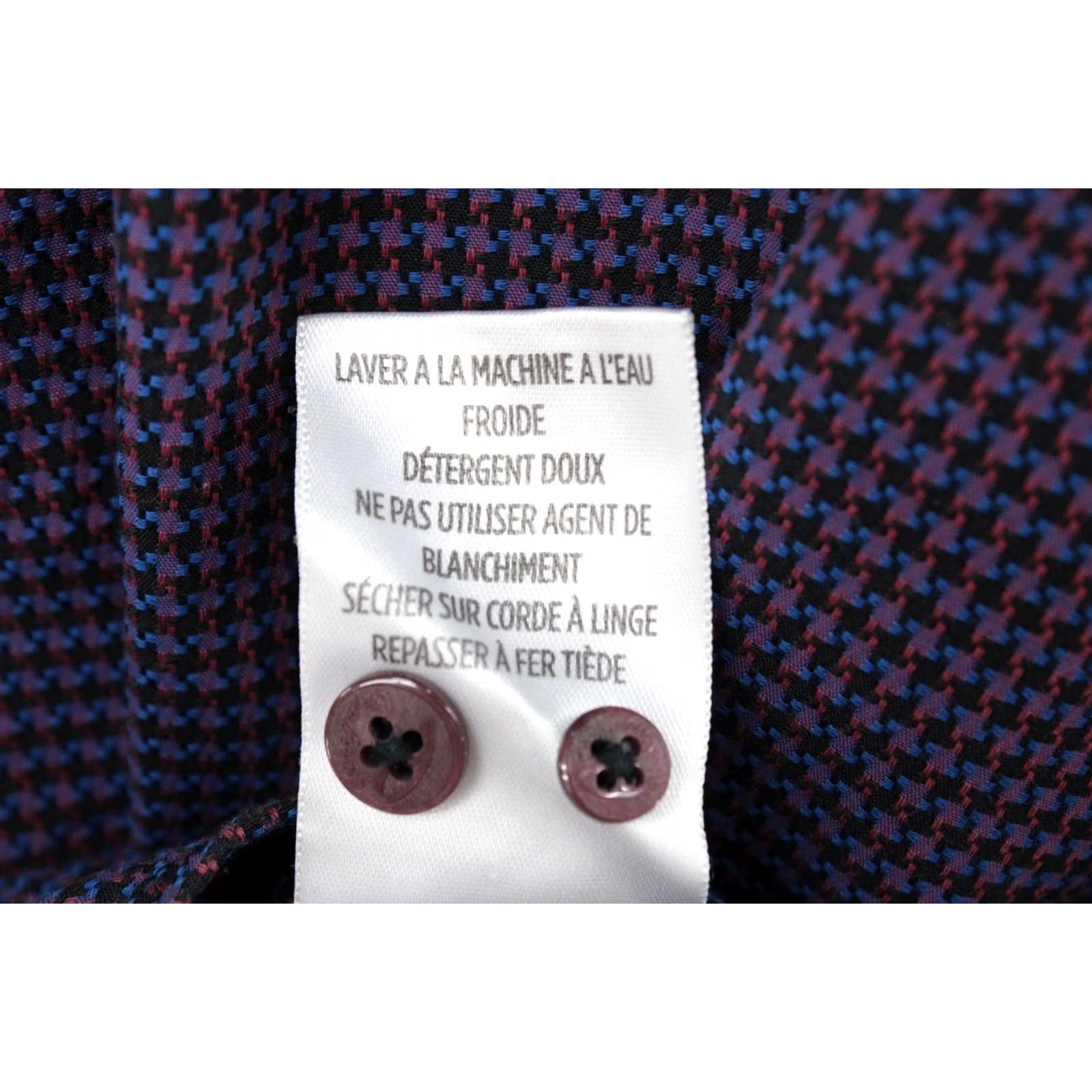 Robert Graham Robert Graham Shirt Mens Medium Tailored Purple Houndstooth Long Sleeve Button-Front Size US M / EU 48-50 / 2 - 7 Thumbnail