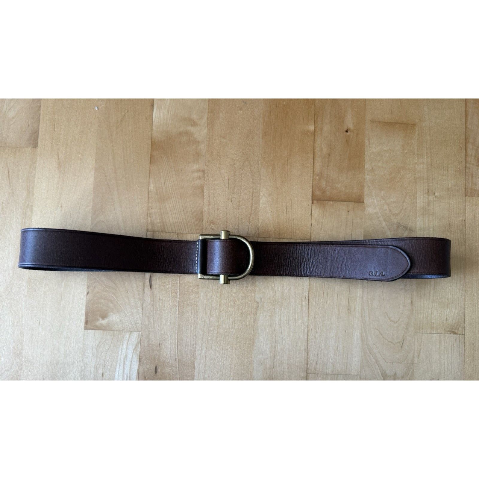 VTG Lauren Ralph Lauren Saddle Leather Western Brass Buckle Belt XL VTG Ralph Lauren Western Brass Buckle Brown Leather Belt XL main image 3