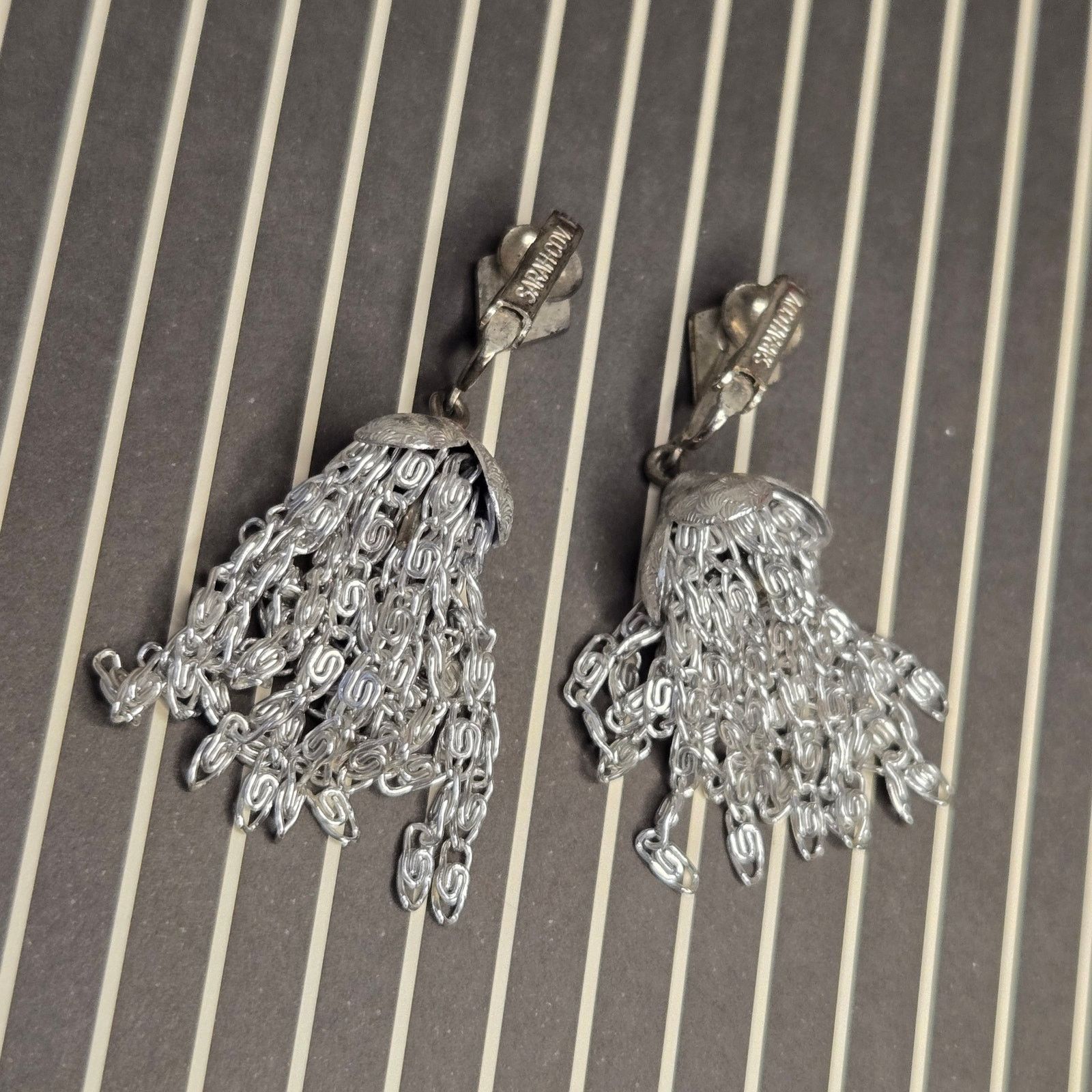 Vintage VTG Sarah Coventry Charisma Silver Tassel Clip On Earrings Size ONE SIZE - 5 Thumbnail