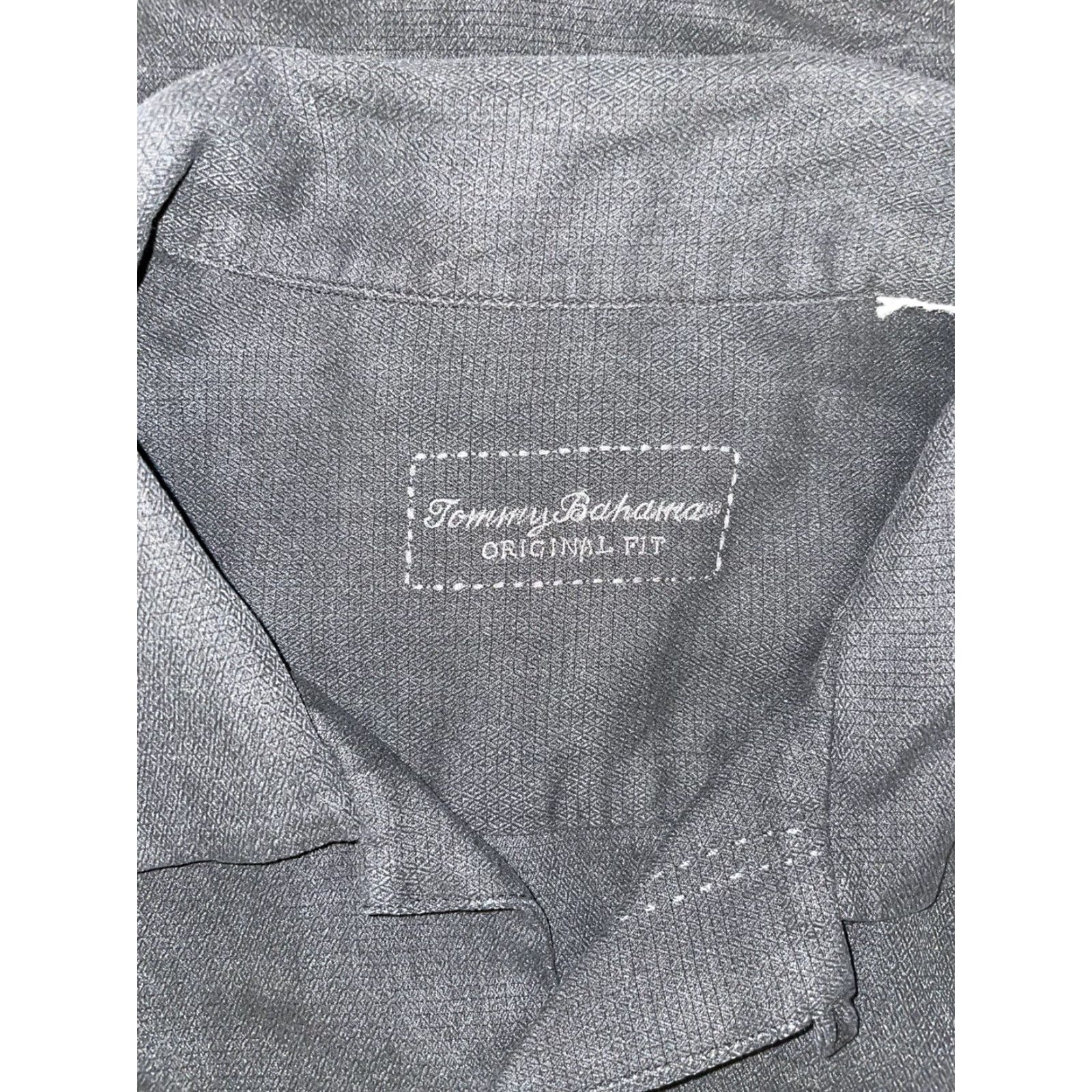 Tommy Bahama VINTAGE Tommy Bahama IslandZone SilK Blend Original Fit Shirt Mens L Black Short Sleeve Button-Up Size US L / EU 52-54 / 3 - 7 Thumbnail
