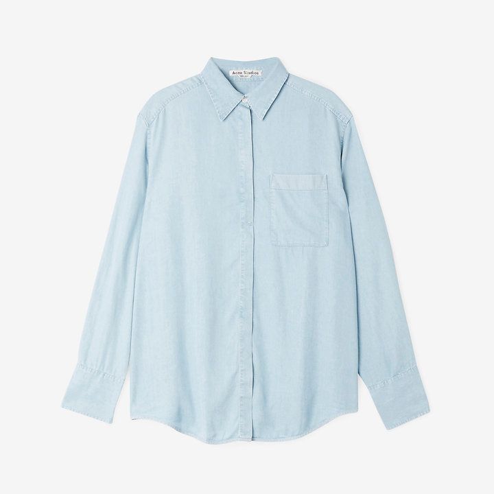 Acne Studios Acne Studios Addle Flu Denim Button Up Casual Shirt Sky Blue Size M / US 6-8 / IT 42-44 - 8 Thumbnail