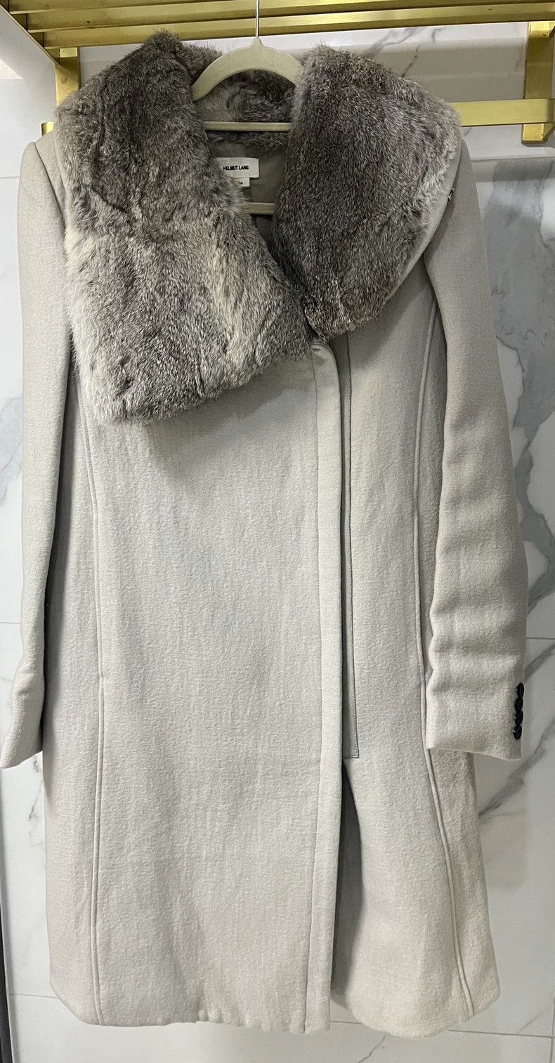 Helmut Lang HELMUT LANG Gray matching rabbit collar H coat Size M / US 6-8 / IT 42-44 - 1 Thumbnail