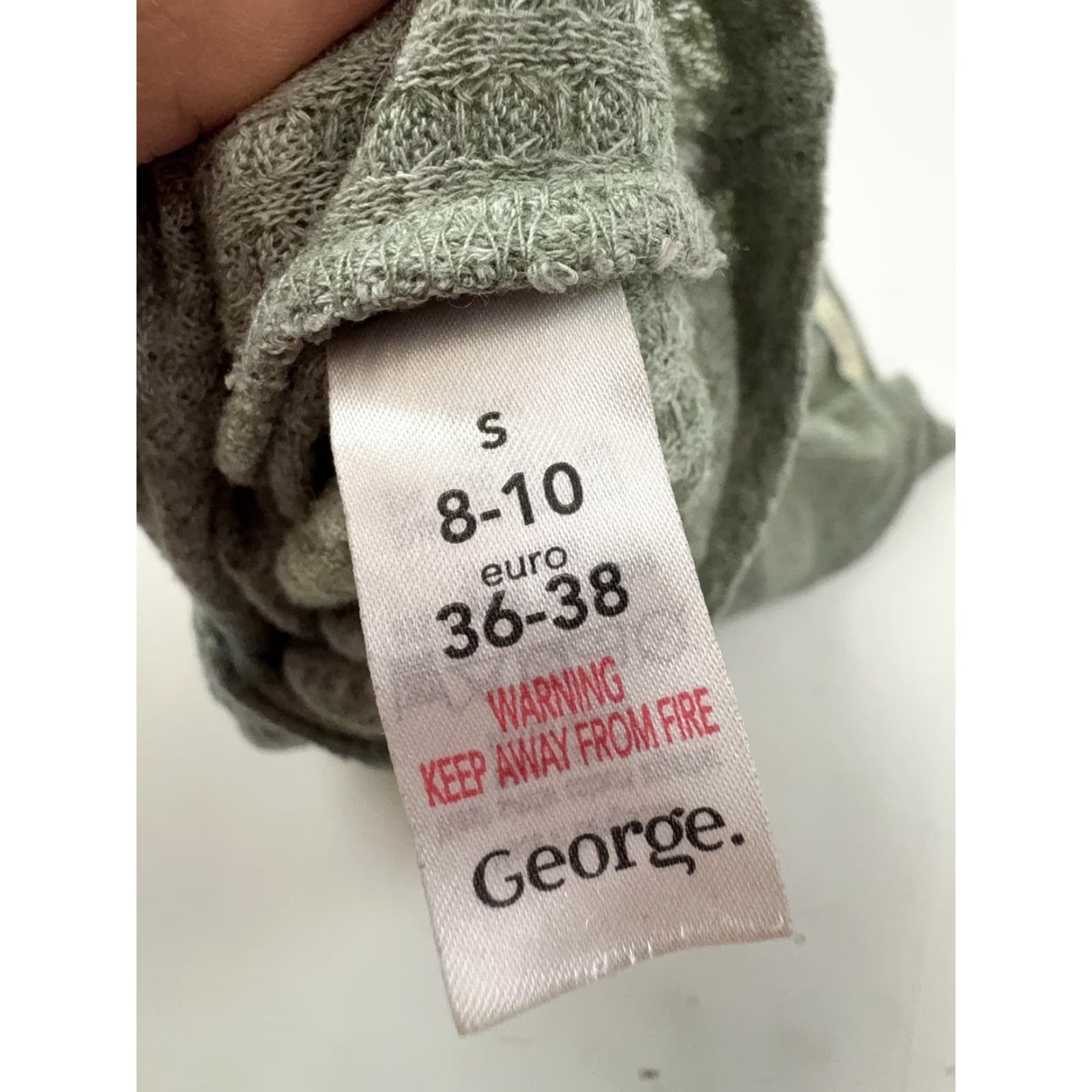 George George Shirt Womens Small Green Waffle Knit Short Sleeve Tie Front Top Size S / US 4 / IT 40 - 4 Thumbnail