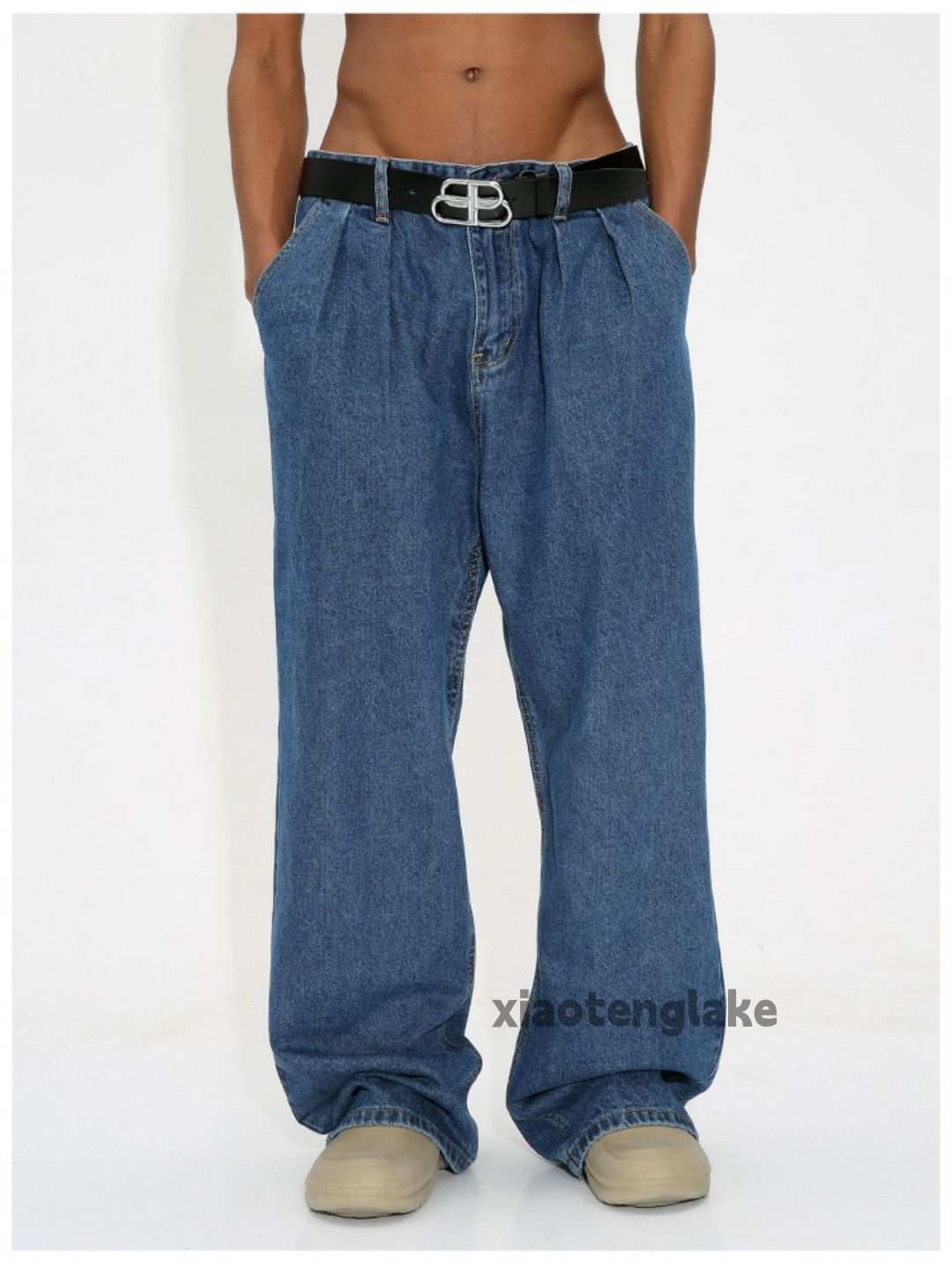 Jean × Vintage utility washed faded loose baggy pleated cleanfit jeans Size US 32 / EU 48 - 2 Thumbnail